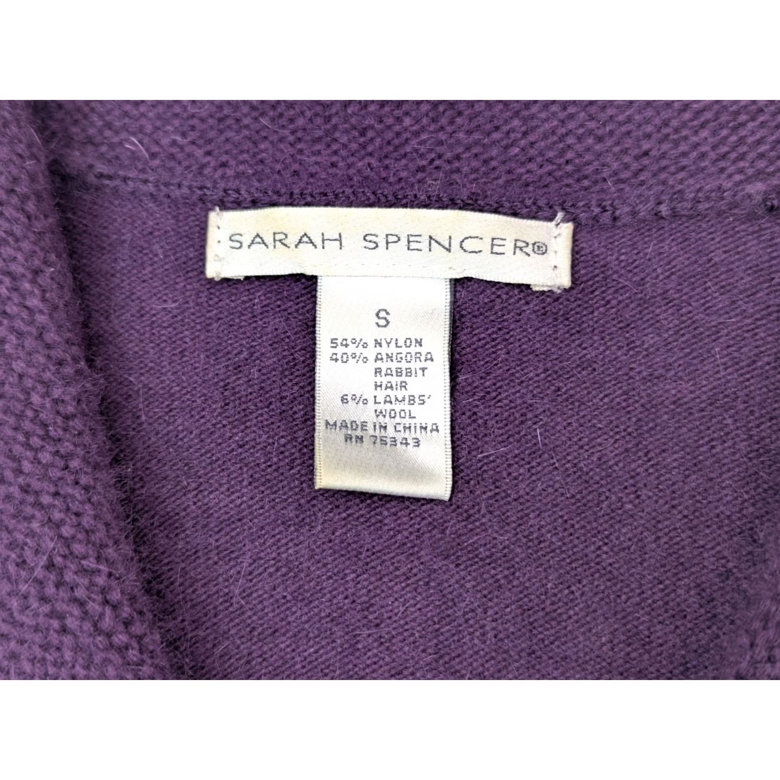 Vintage VINTAGE Sarah Spencer Angora Wool Blend Cardigan Sweater, Women S, Purple, 90s Holiday, Long Sleeve, Button, Knit, Casual Womens Size S / US 4 / IT 40 - 2 Thumbnail