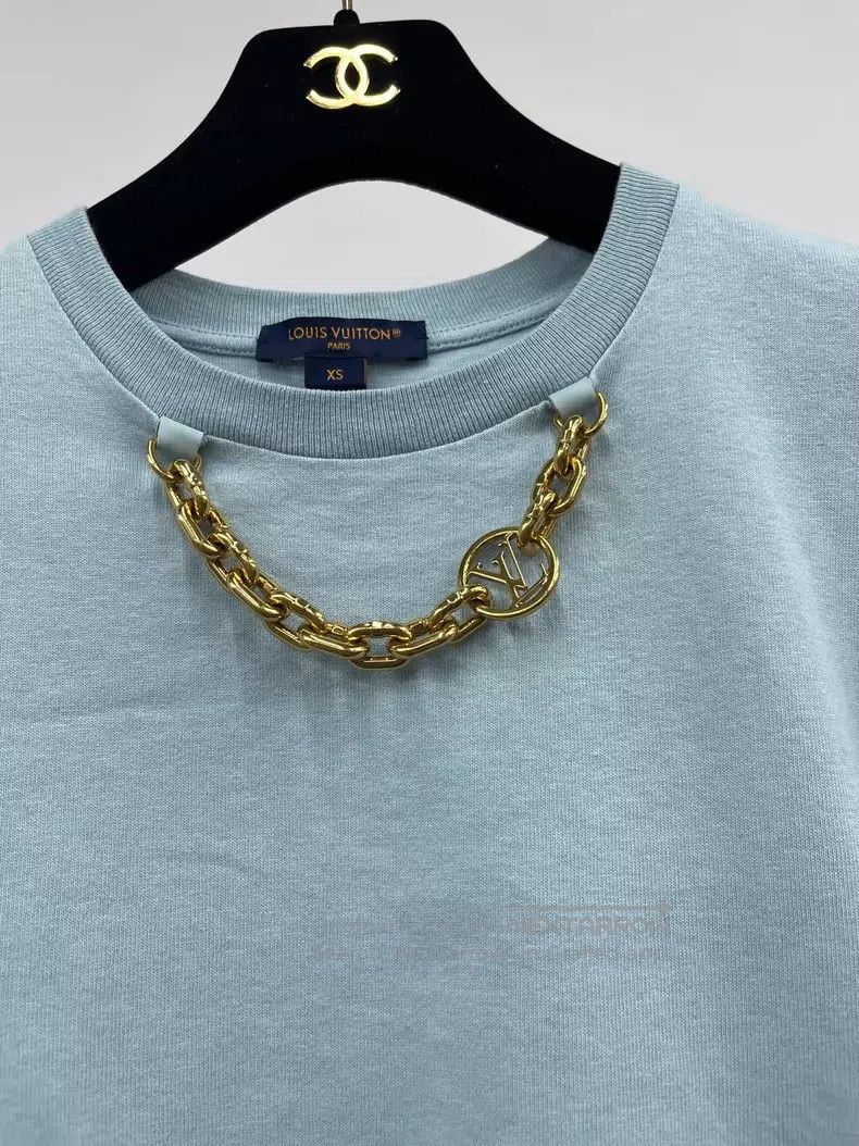 Louis Vuitton Louis Vuitton Blue Thick Chain Short Sleeve Size US XS / EU 42 / 0 - 2 Thumbnail