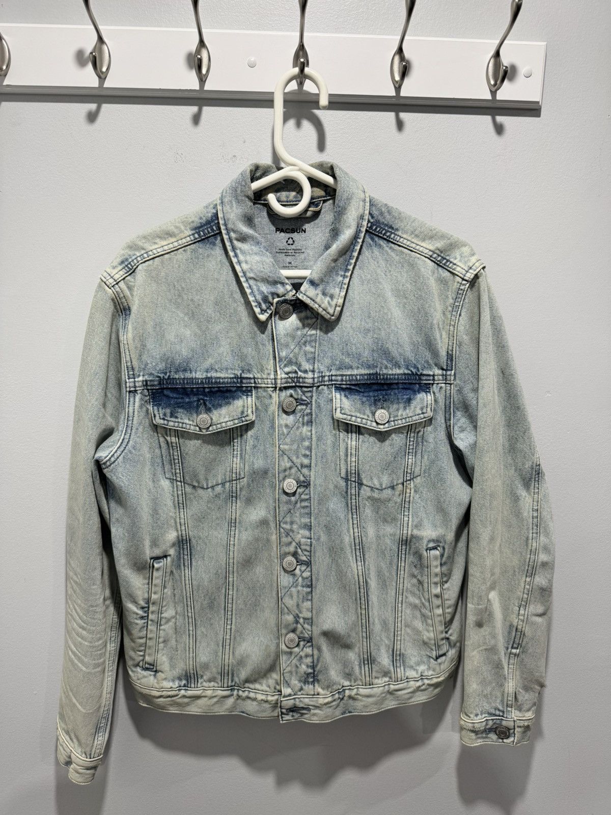 Pacsun PacSun Denim Jacket Men's M Distressed Trucker Denim jacket Size US M / EU 48-50 / 2 - 1 Thumbnail