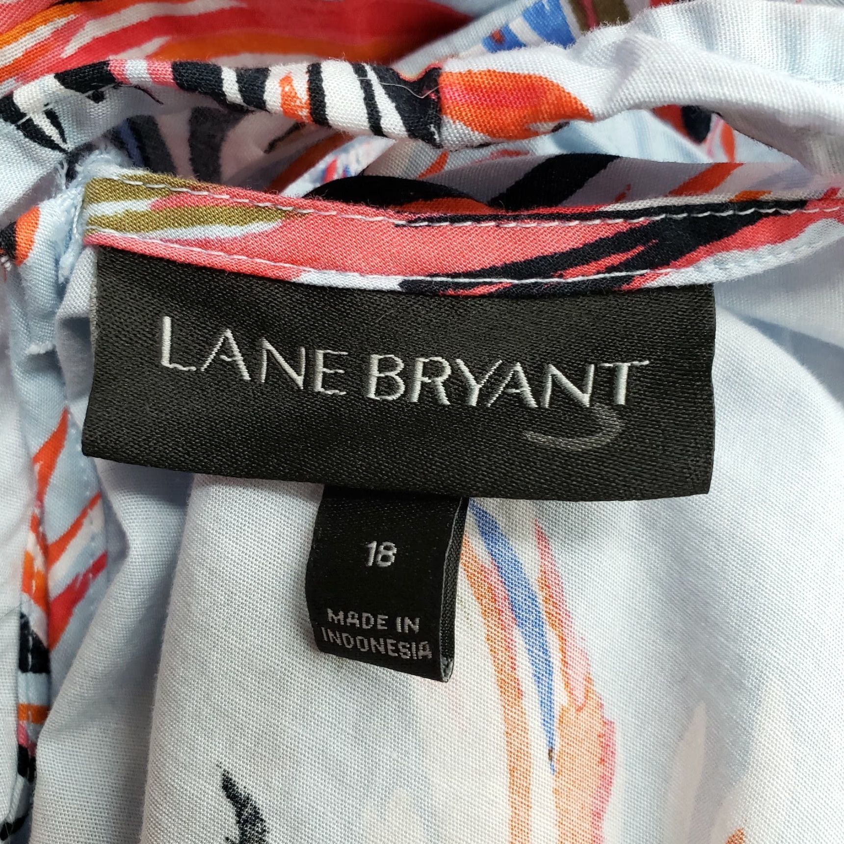 Vintage VINTAGE? Lane Bryant Womens Top Sz 18 Blue Pink V-Neck Asymmetrical Hem Sleeveless Shirt Blouse Womens XS-Plus? Size XXL / US 16-18 / IT 52-54 - 5 Thumbnail