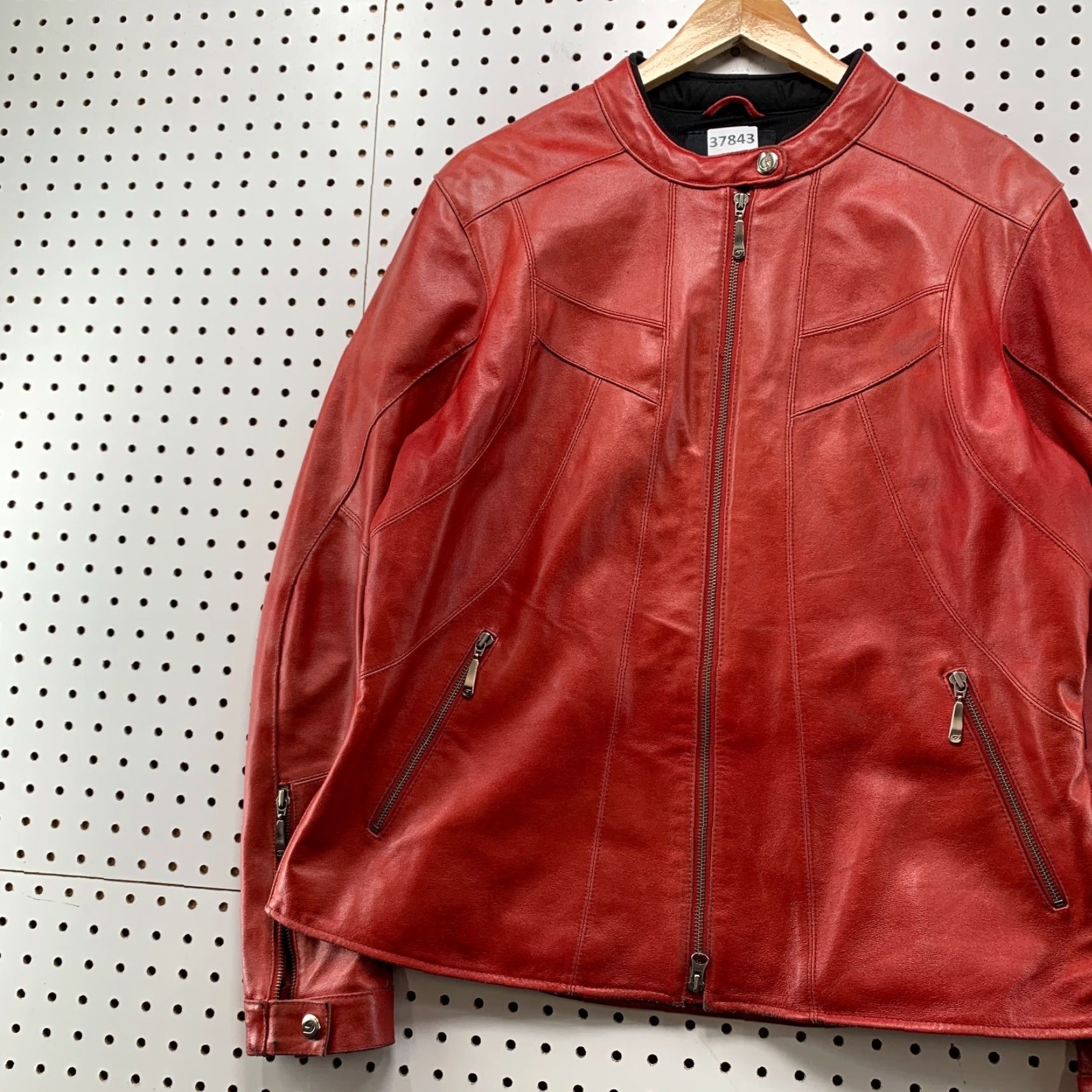 Shein Hein Gericke Leather Motorcycle Jacket Womens Size 14 Red Motorcycle Jacket Womens Size 14 Red Cafe Racer 22x26 Vintage: Yes Size XL / US 12-14 / IT 48-50 - 5 Thumbnail