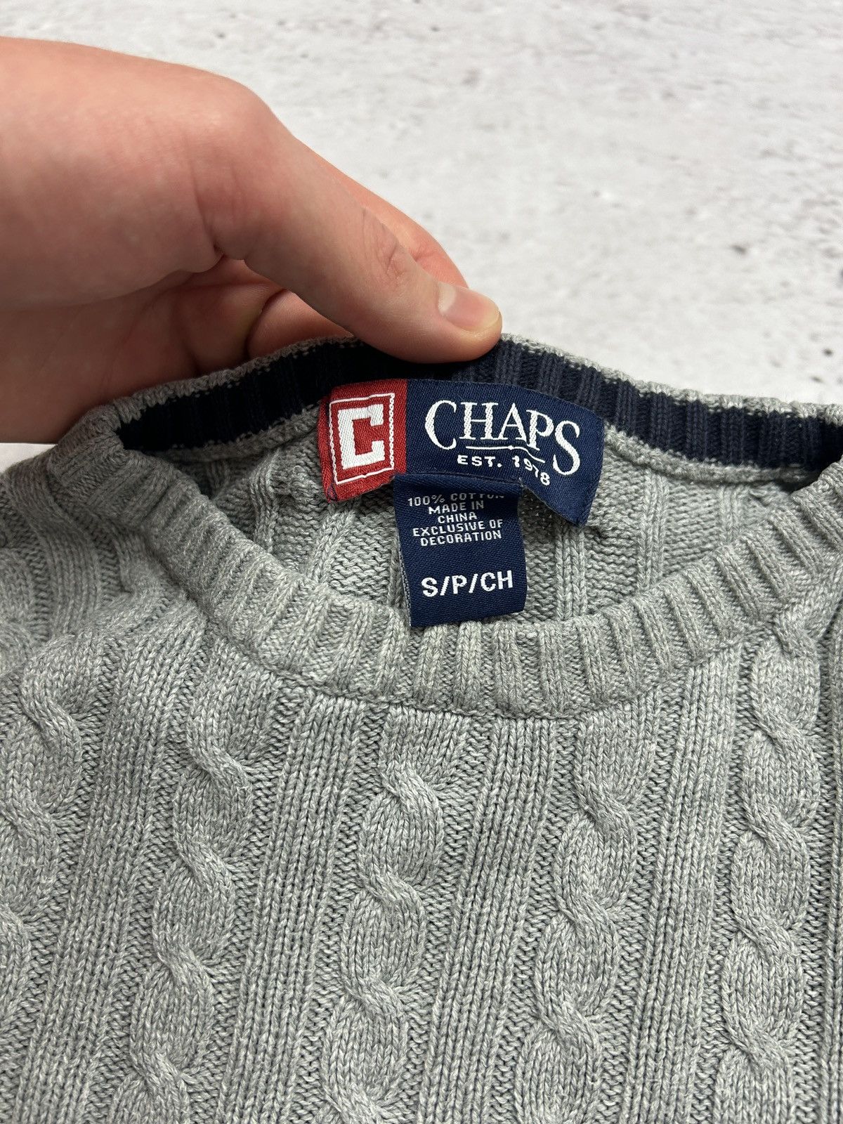 Chaps Ralph Lauren 💥Vintage Ralph Lauren Chaps Knitted Grey Sweater 00s Og💥 Size US S / EU 44-46 / 1 - 6 Thumbnail