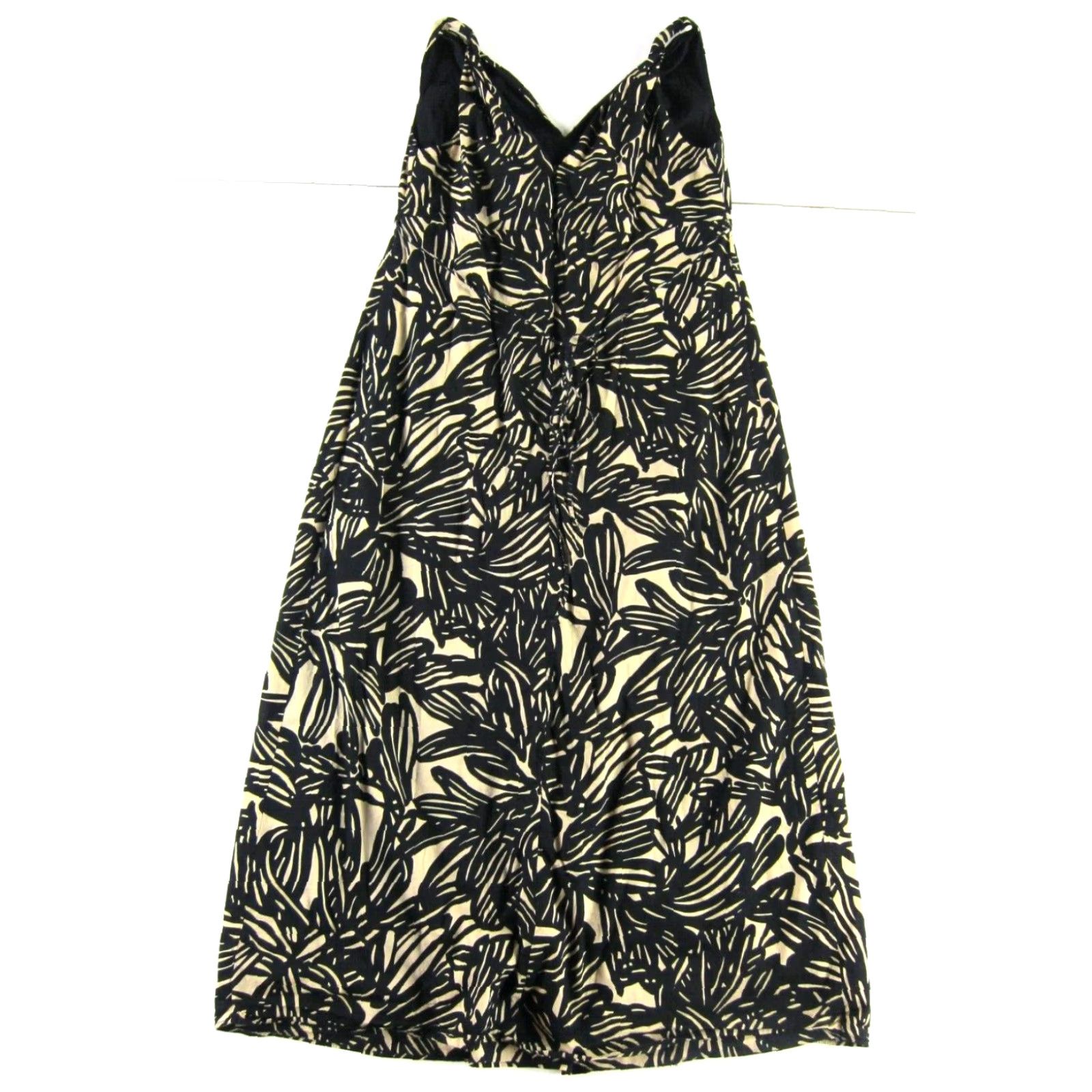 Gap VINTAGE Gap Maternity 100% Cotton Black Beige Floral Long Tank Maxi Pregnancy Dress 2 Size XS / US 0-2 / IT 36-38 - 2 Thumbnail