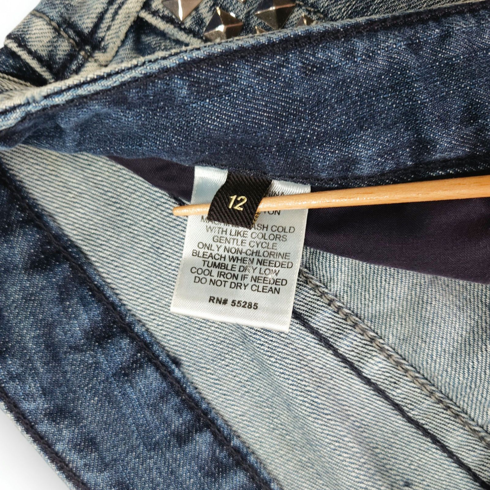 Express EUC Express Stella Bootcut Jeans Sz. 12 Studded Distressed Size 34" / US 12 / IT 48 - 8 Thumbnail