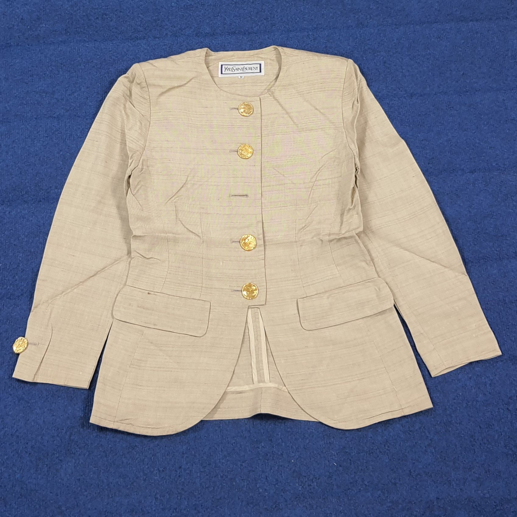 Yves Saint Laurent Vintage Yves Saint Laurent Rive Gauche Style Textured Blazer Size XS / US 0-2 / IT 36-38 - 1 Thumbnail