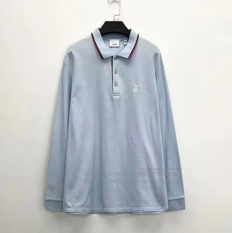 Burberry Burberry Light Blue Long Sleeve Polo Shirt. Size US XL / EU 56 / 4 - 1 Thumbnail