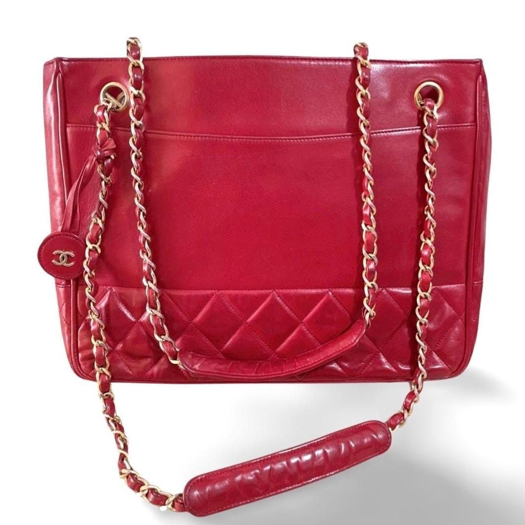 Chanel Vintage CHANEL red calfskin classic shoulder tote bag Size ONE SIZE - 1 Thumbnail