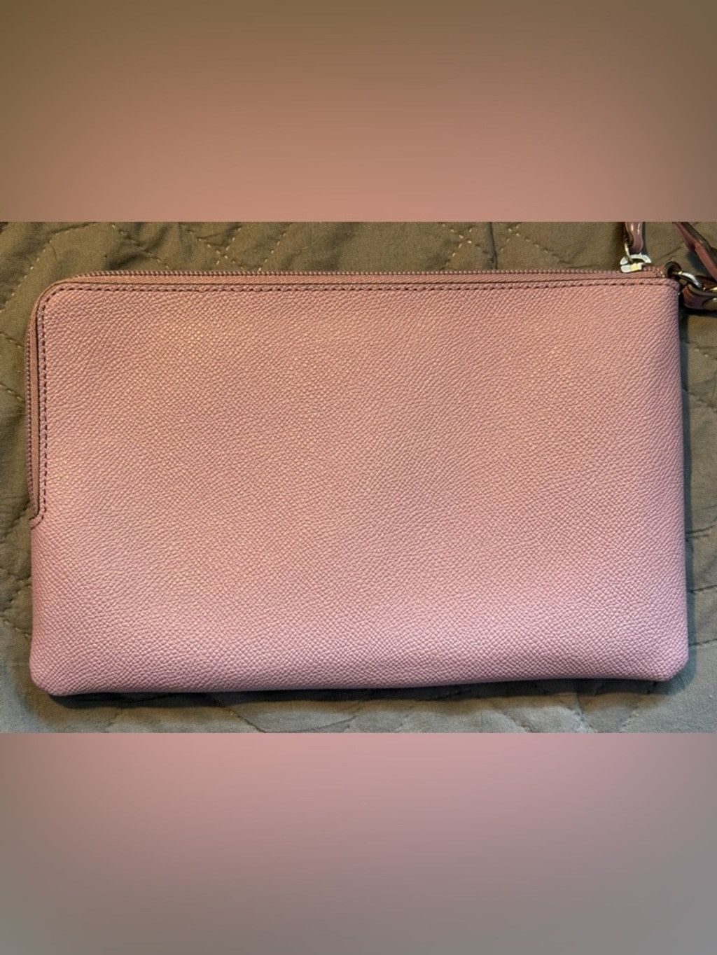 Coach Coach Mauve Pebbled Leather Wristlet Pouch Storypatch EUC Size ONE SIZE - 3 Thumbnail