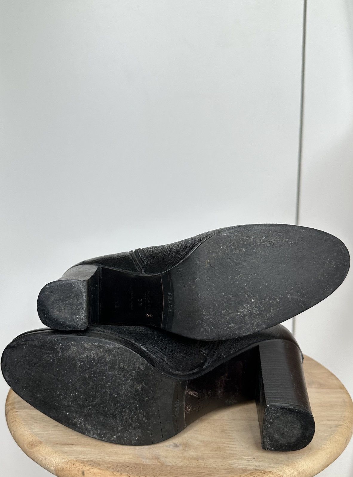 Prada Prada black glitter leather boots metal logo size EU 39 Size US 8 / IT 38 - 10 Thumbnail
