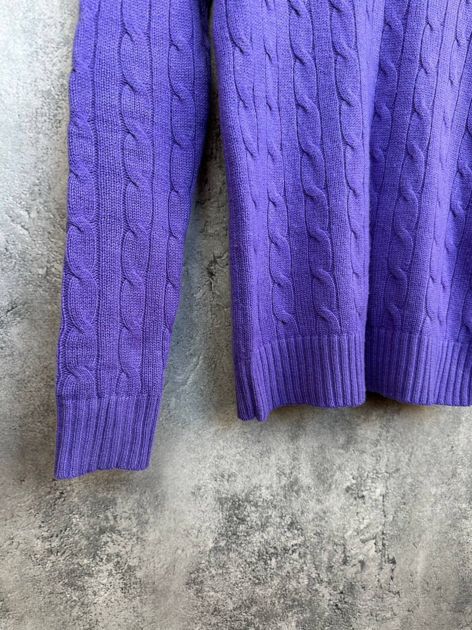 Polo Ralph Lauren Polo Ralph Lauren 100% Cashmere Cable Knit Purple Sweater Size S / US 4 / IT 40 - 6 Thumbnail
