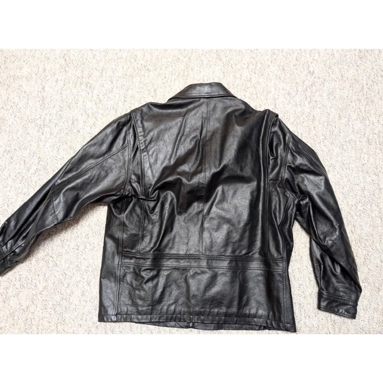 Vintage VINTAGE Wilsons Leather Jacket Men L Black Leather Motorcycle Jacket 1990s Loose stiff cowhide Size L Mens Size US L / EU 52-54 / 3 - 2 Thumbnail