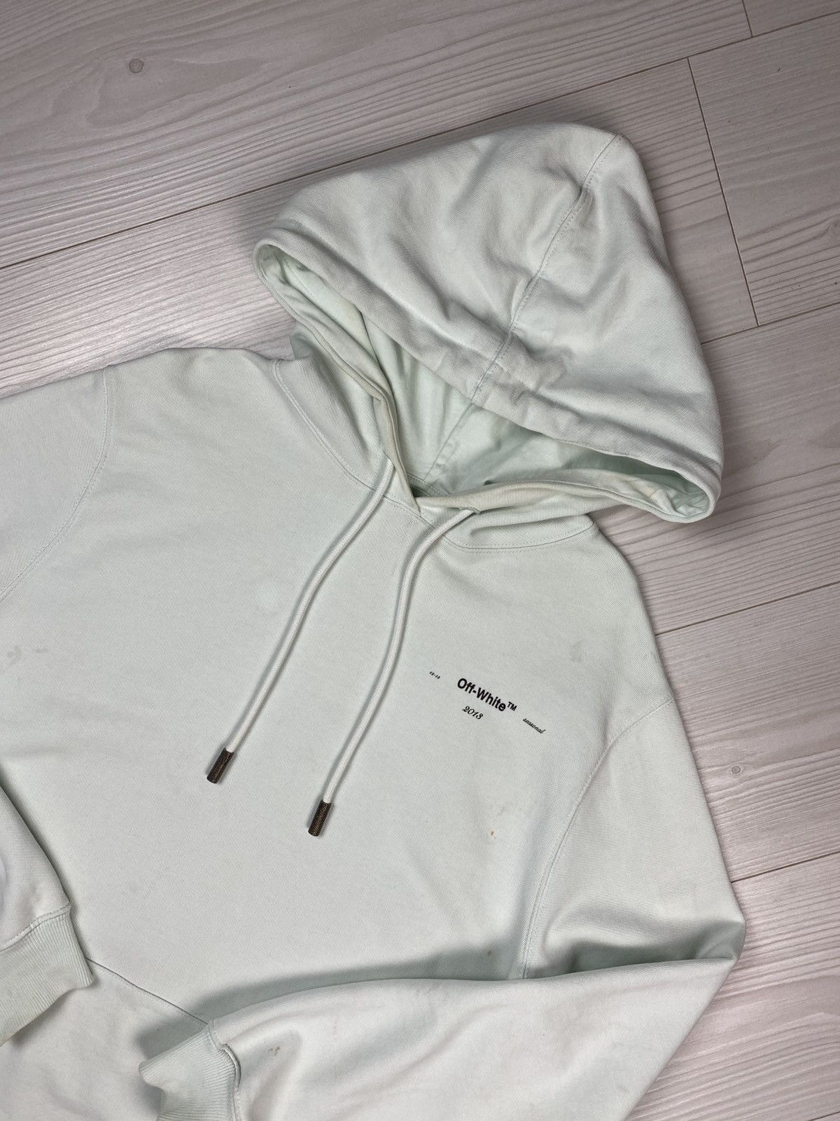 Off-White RARE Off white mint seaweed oversized hoodie y2k Size US XS / EU 42 / 0 - 3 Thumbnail