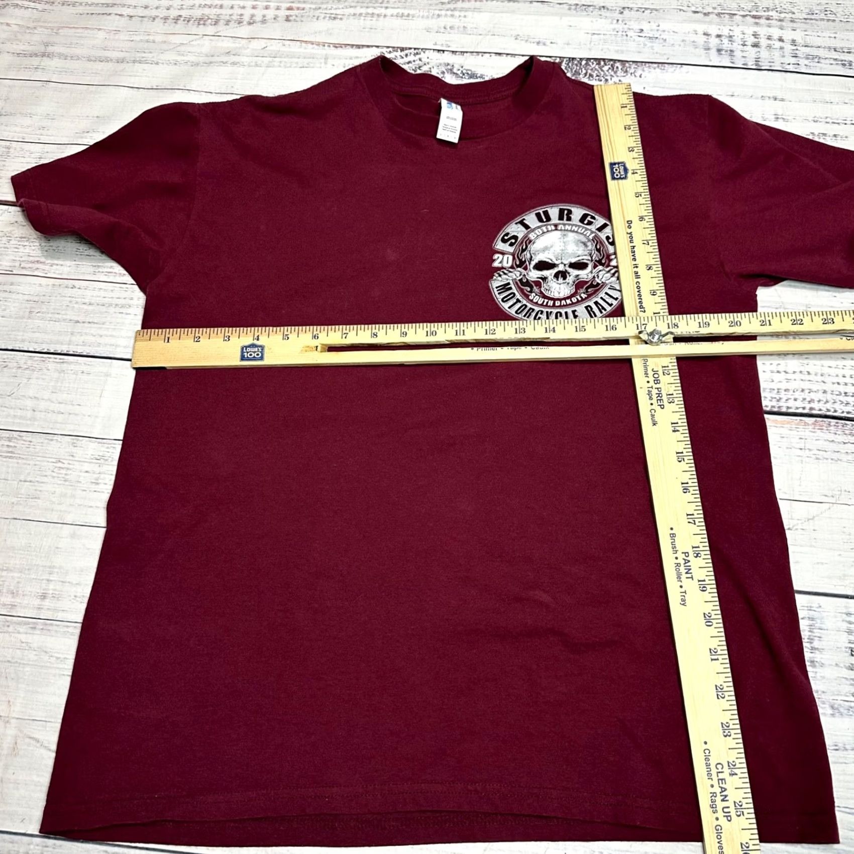 Vintage Suna Mens Sturgis 2020 Motorcycle Rally Short Sleeve T-Shirt L Burgundy Slim Fit Size US L / EU 52-54 / 3 - 2 Thumbnail