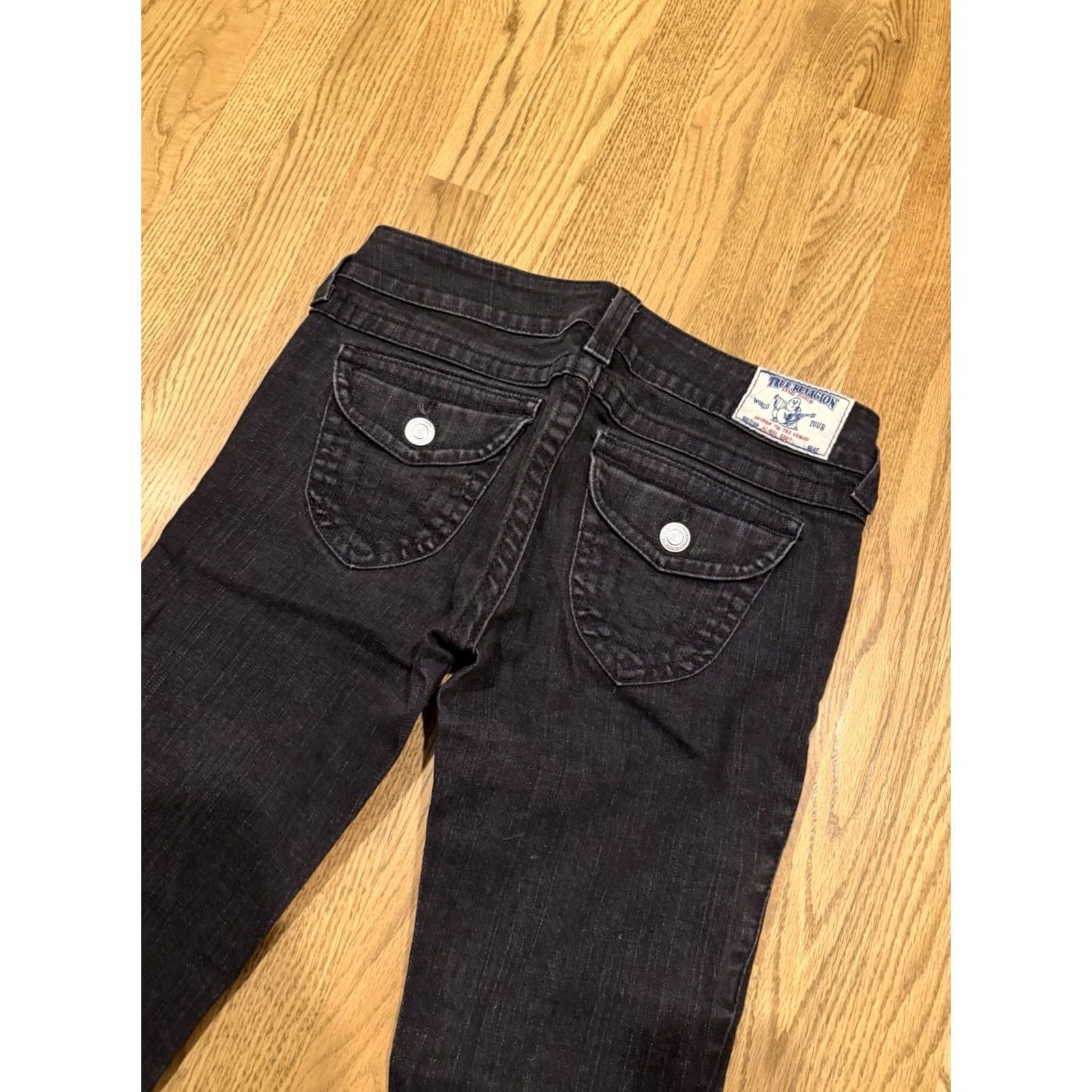 True Religion True Religion Hi-Rise Bootcut Jeans Women’s 28x28 Black Flap Pockets 5-Pocket Denim Stretch Regular Rise Mid Size 28 Inseam 28 in Size 28" / US 6 / IT 42 - 2 Thumbnail