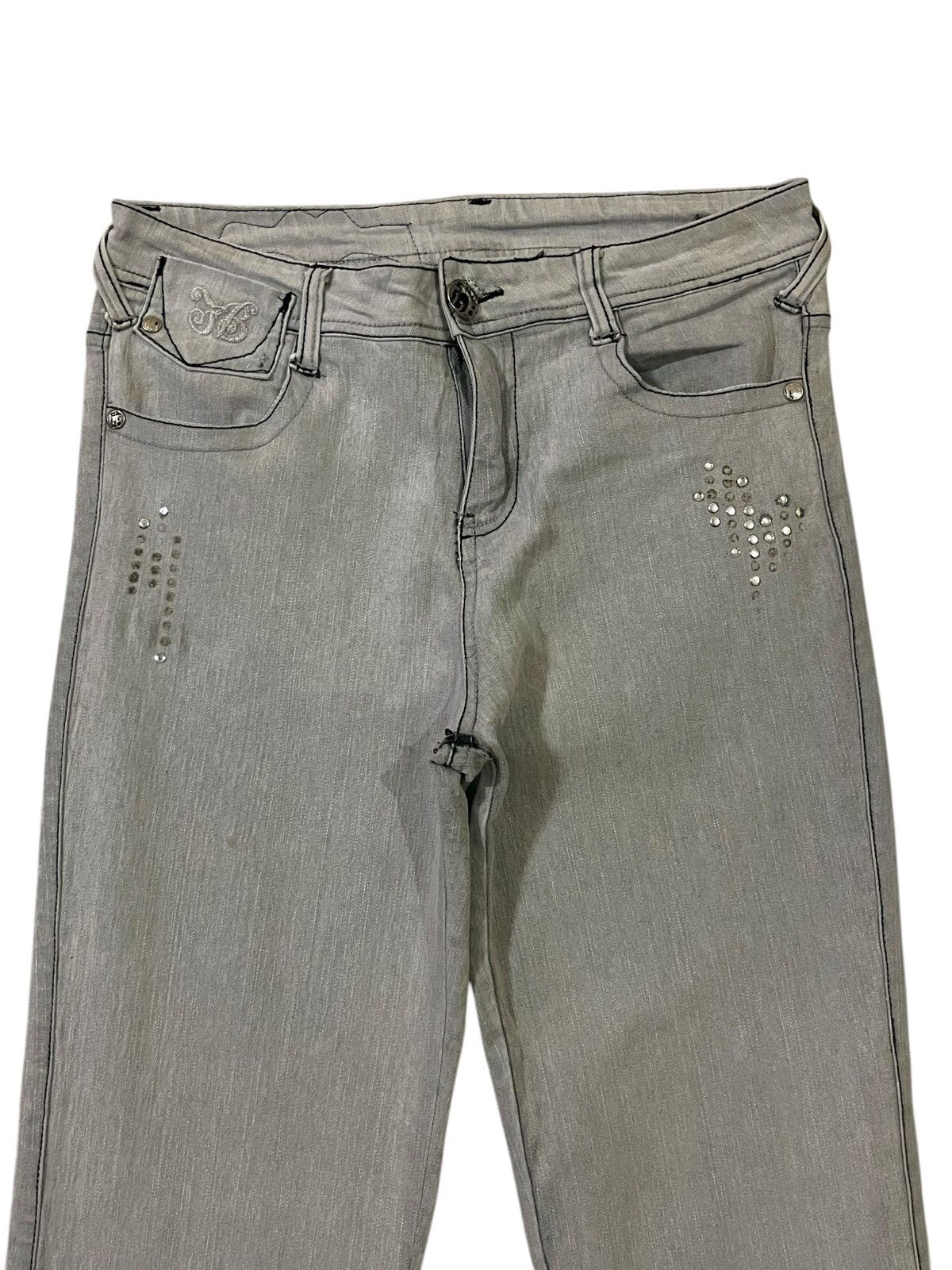 Fubu FLARED💥 FUBU Ice Washed Embellished Low Rise Flare Denim Size 28" / US 6 / IT 42 - 3 Thumbnail