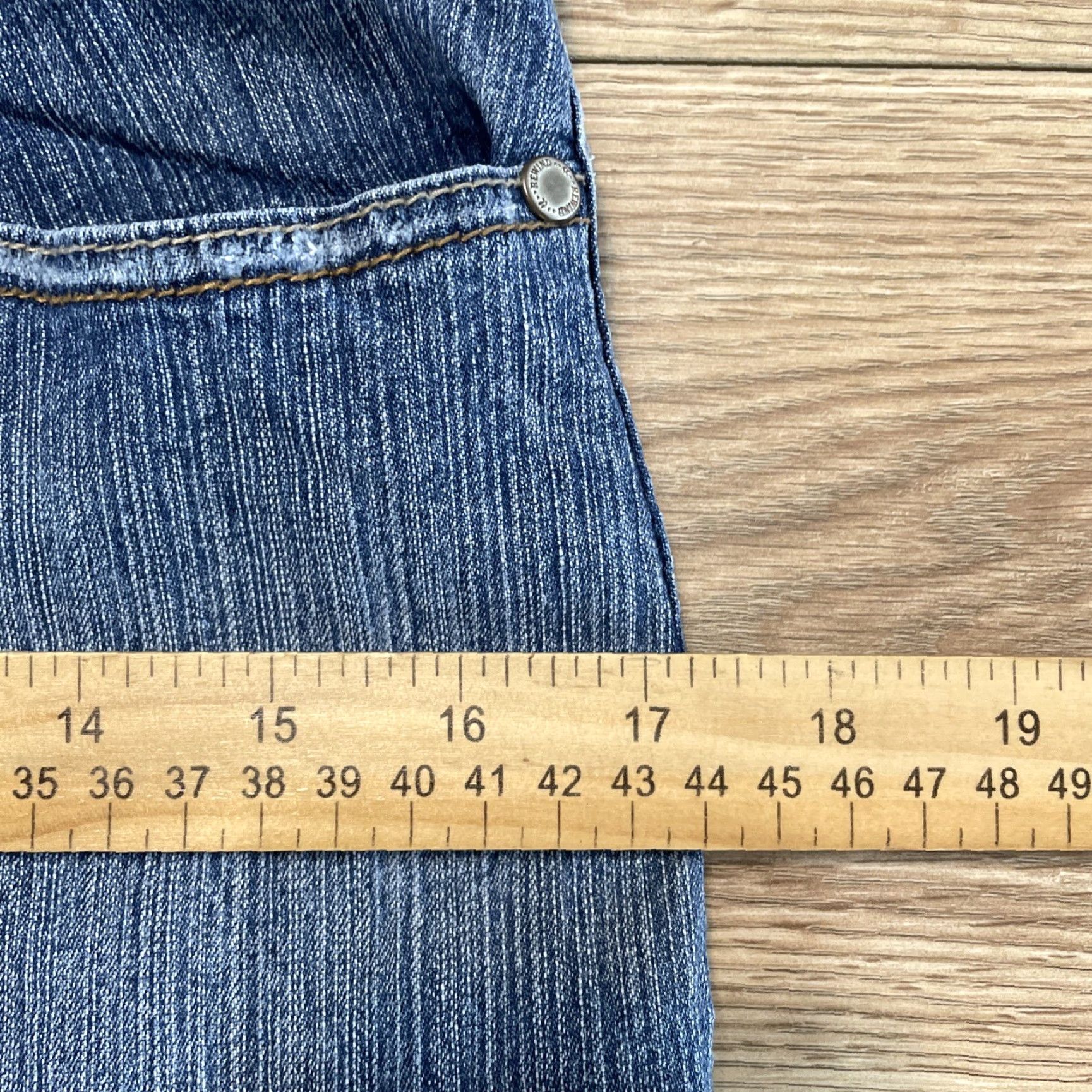 Vintage VINTAGE Rewind Denim Flare Skirt Juniors Size 7 Blue Midi with Pockets Womens Size 28" / US 6 / IT 42 - 6 Thumbnail