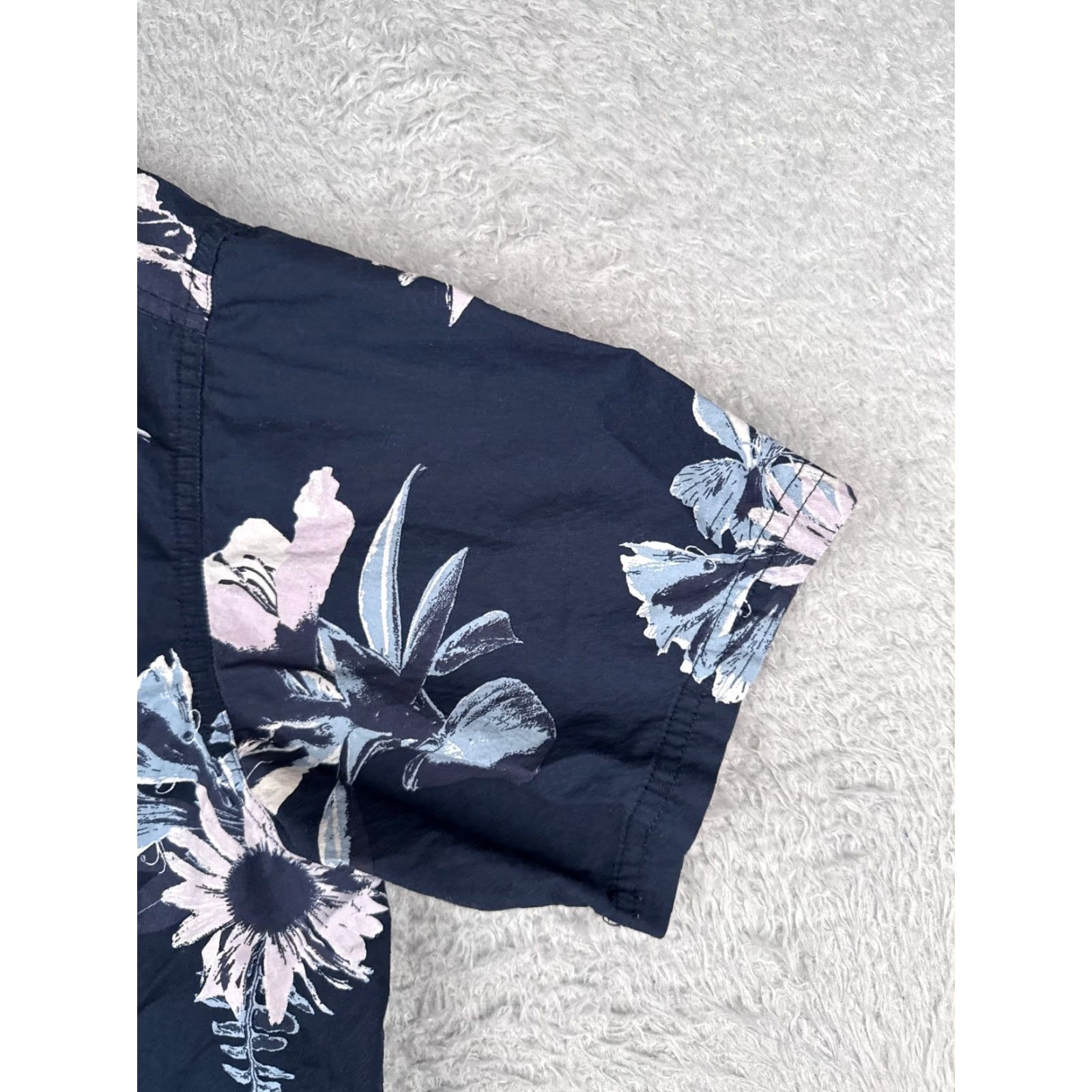 Sunflower Columbia Shirt Men Medium Blue Floral Sunflower Button Up 100% Cotton Pocket (Regular, Short Sleeve) Size US M / EU 48-50 / 2 - 2 Thumbnail