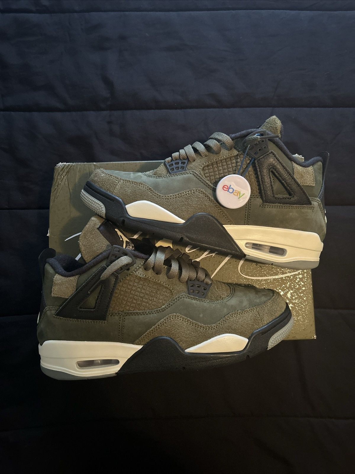 image of Nike Air Jordan 4 Retro Se Craft Olive Shoes in Green, Men's (Size 9)