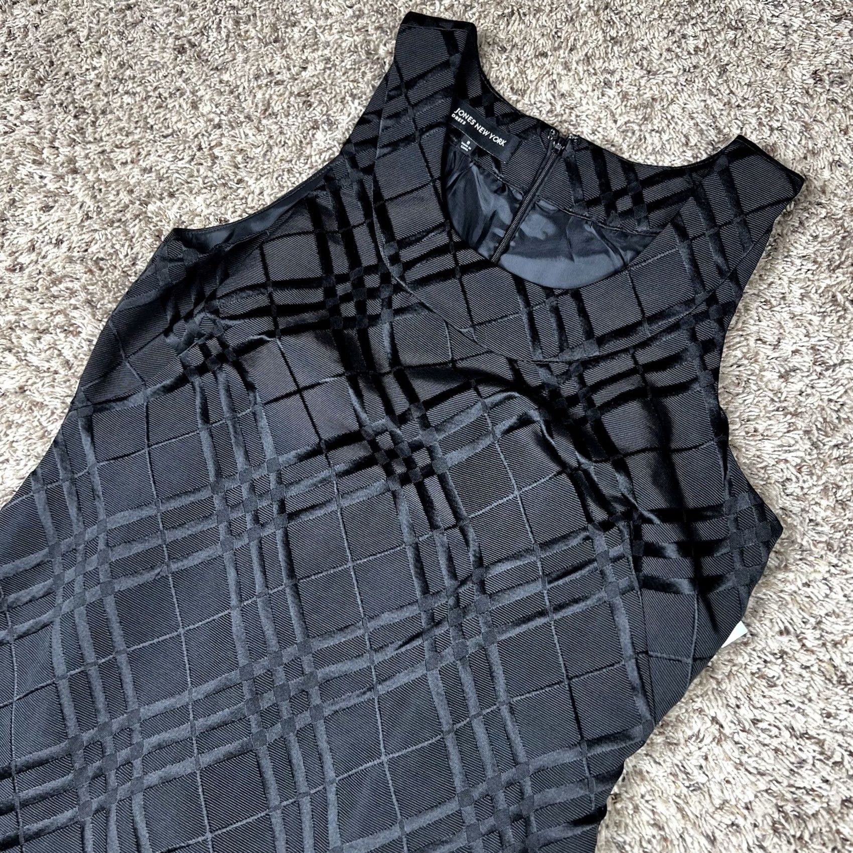 Jones New York VINTAGE: No Jones New York Dress Womens 8 Black Sleeveless Pencil Style Business Lined Size M / US 6-8 / IT 42-44 - 6 Thumbnail