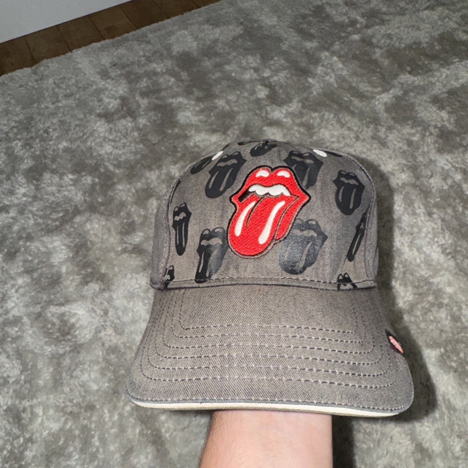 Band Tees × The Rolling Stones Rolling Stones Tongue Logo Hat Black Baseball Cap Band Size ONE SIZE - 1 Thumbnail