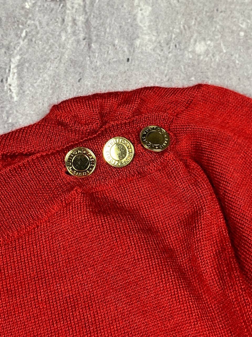 Louis Vuitton Louis Vuitton Red Wool Cashmere Silk Sweater Knit Buttons Size S / US 4 / IT 40 - 2 Thumbnail