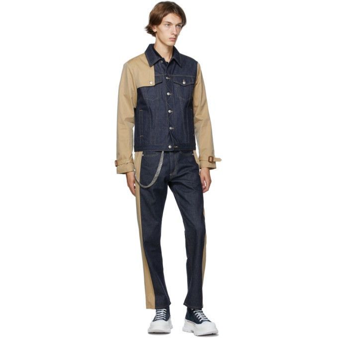 Alexander McQueen Alexander Mcqueen F/W 19 Hybrid Blue Gabardine Panel Jeans Size US 32 / EU 48 - 2 Thumbnail