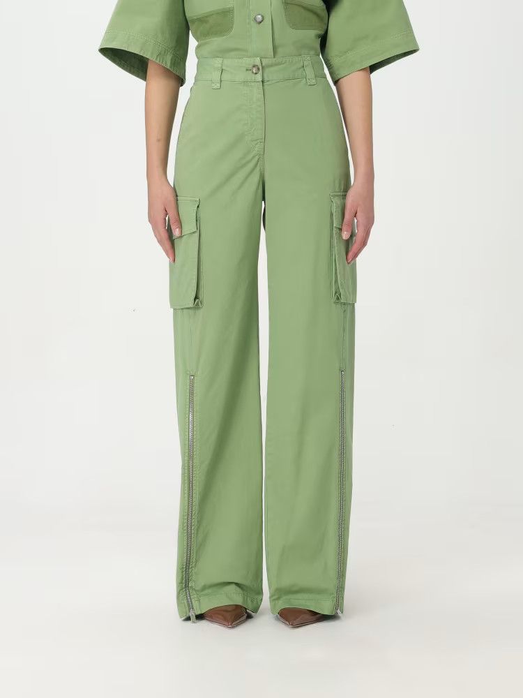 Stella McCartney o1s22i1n1024 Cotton Cargo Pants in Green Size 28" / US 6 / IT 42 - 1 Thumbnail