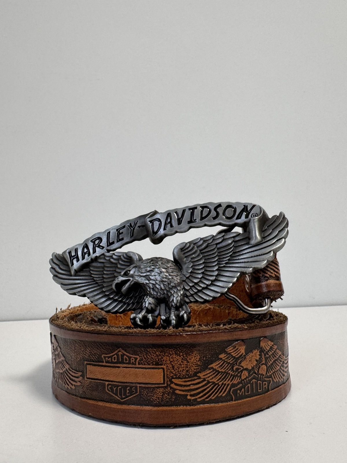 Harley Davidson Vintage Leather Belt Y2K style brown