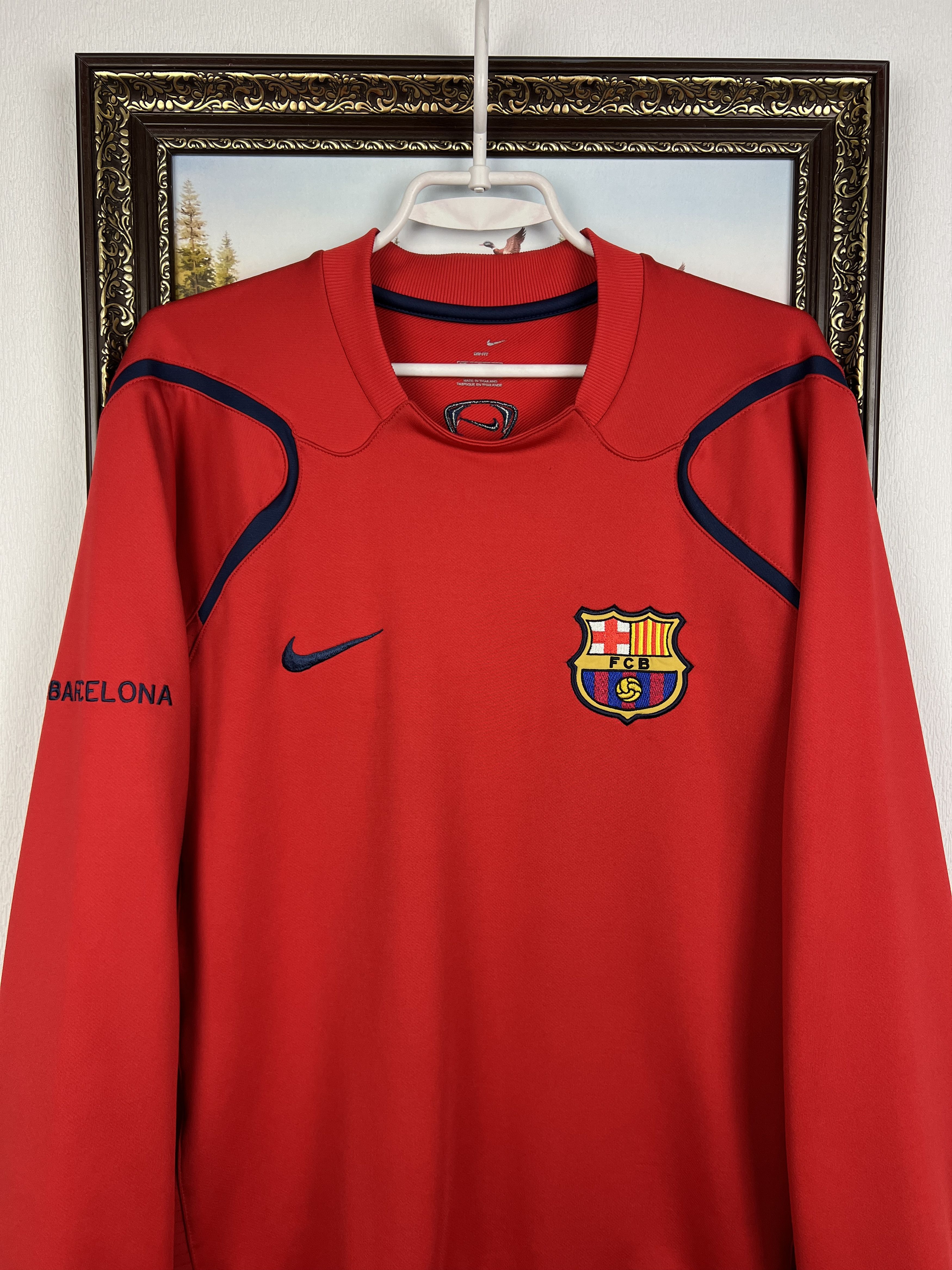 Nike Vintage Barcelona Football Sweatshirt Soccer Train Track Top Size US L / EU 52-54 / 3 - 2 Thumbnail