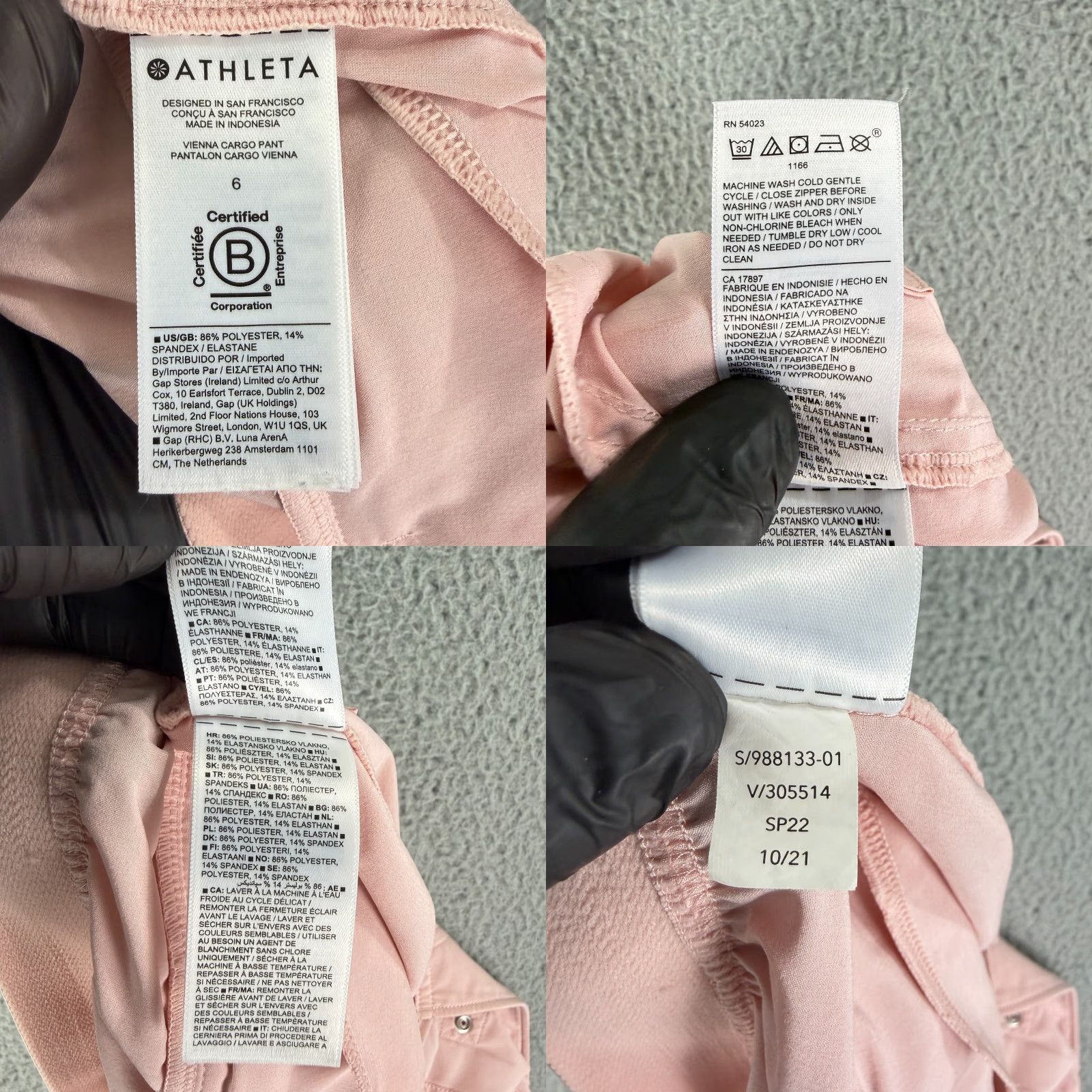 Athleta Athleta Vienna Cargo Pant Womens Pink Wide Leg High-Rise Lightweight Size 6 Size 28" / US 6 / IT 42 - 9 Thumbnail