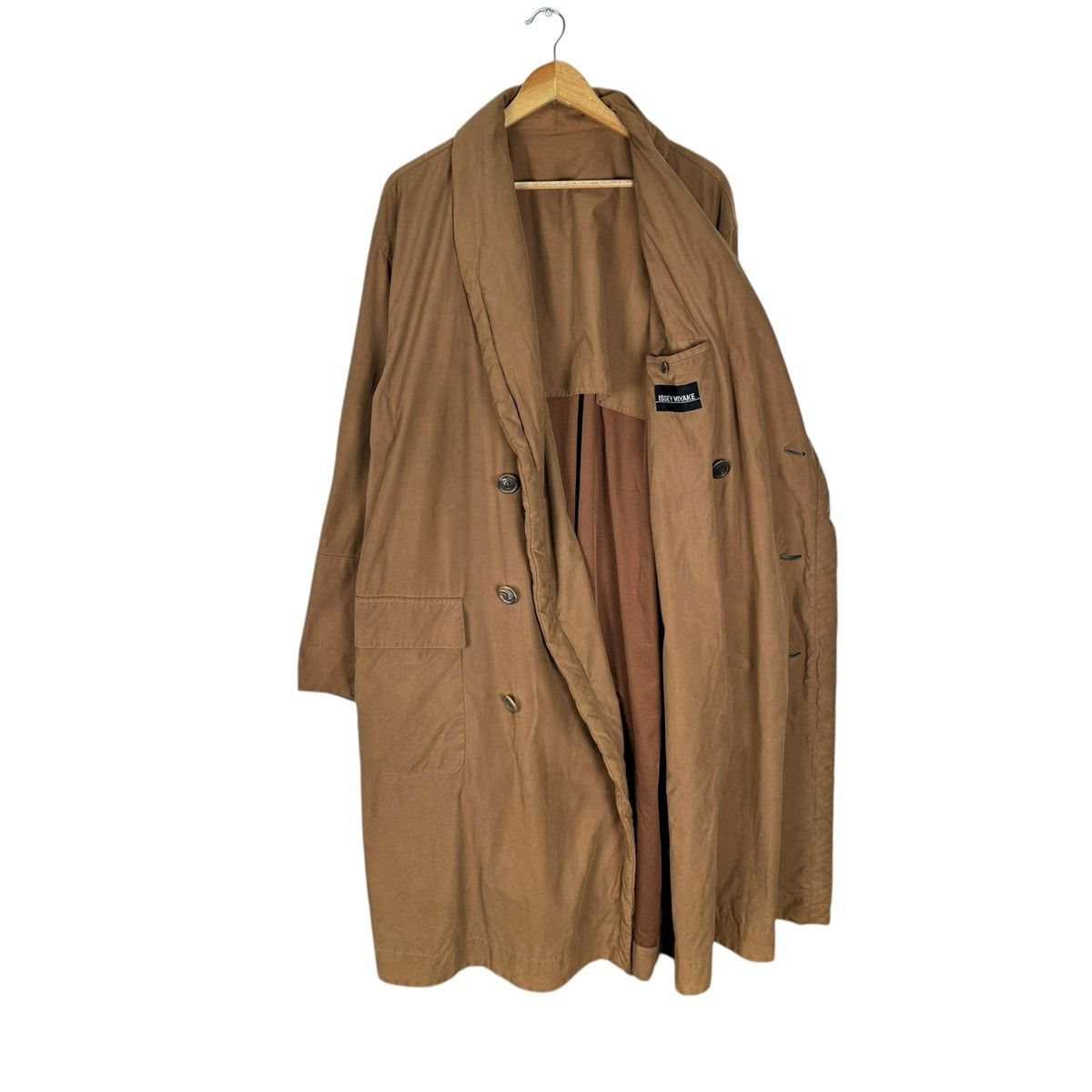 Issey Miyake 🌟90s ISSEY MIYAKE DOUBLE BREASTED OVERCOAT JACKET Size M / US 6-8 / IT 42-44 - 1 Thumbnail