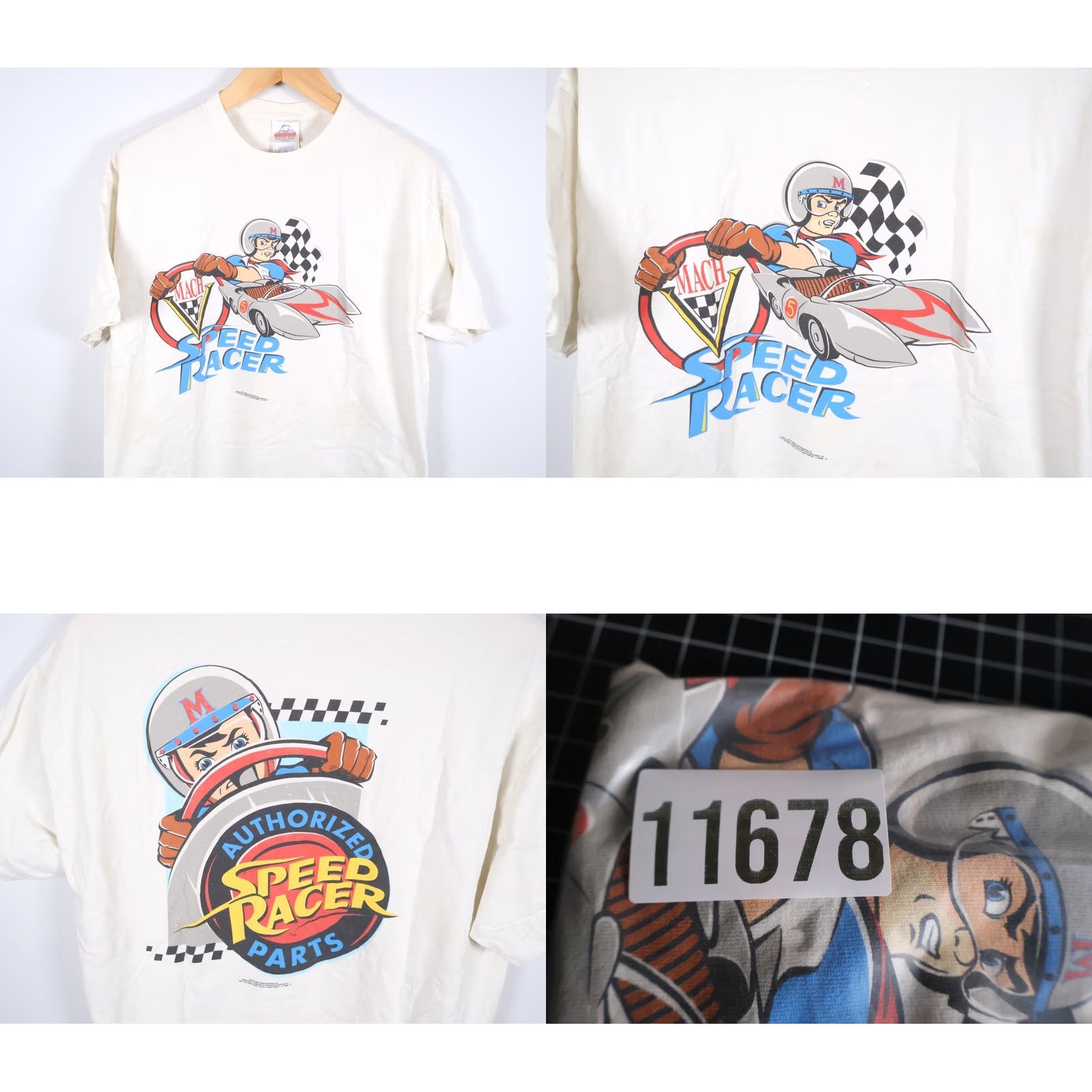 Doublet VINTAGE Speed Racer T-Shirt Adult XL White Double-Sided Print 1998 Mach Car (Flaws) Size US XL / EU 56 / 4 - 9 Thumbnail