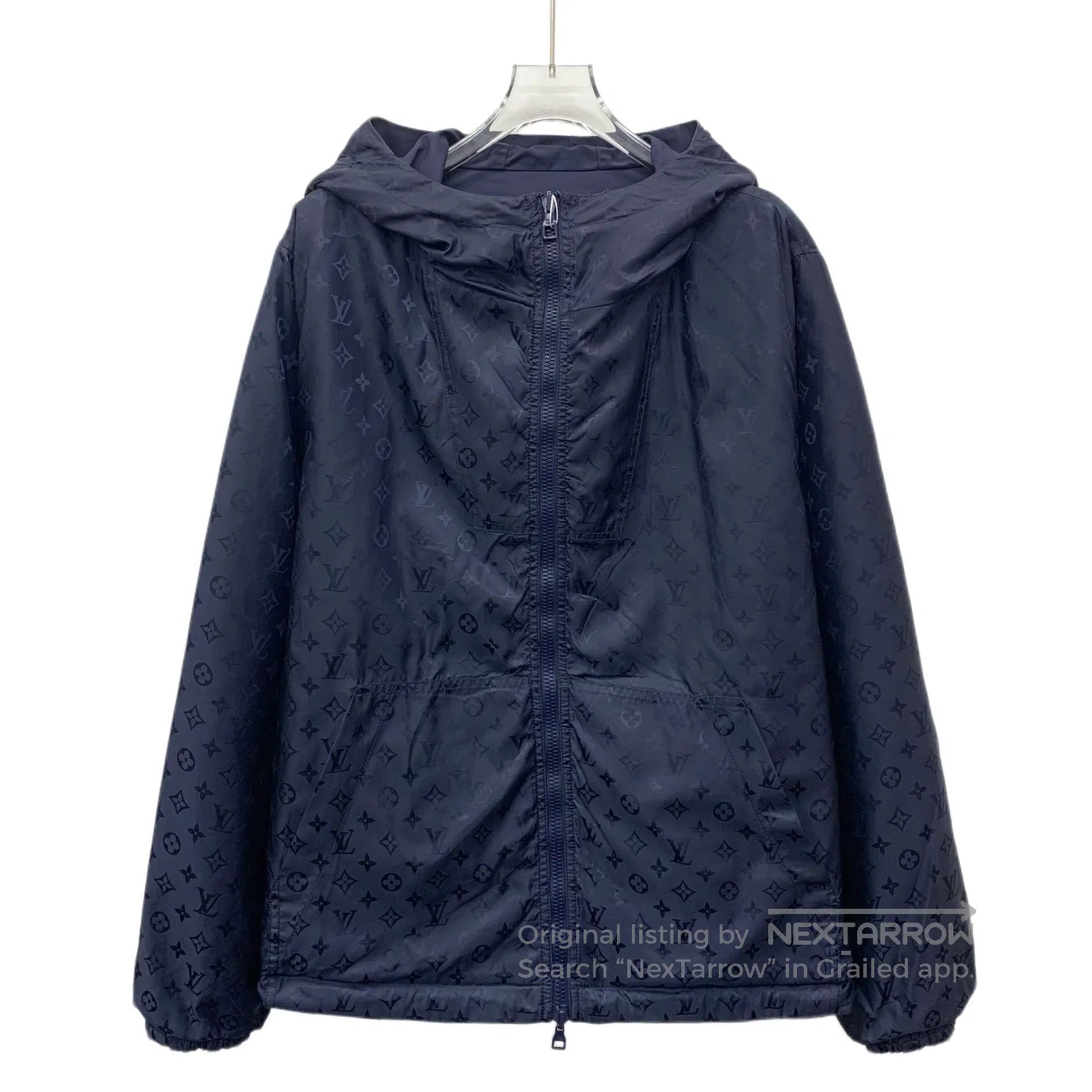 Louis Vuitton Louis Vuitton Navy Blue Logo Subtle Pattern Full Print Hoo Size US M / EU 48-50 / 2 - 1 Thumbnail