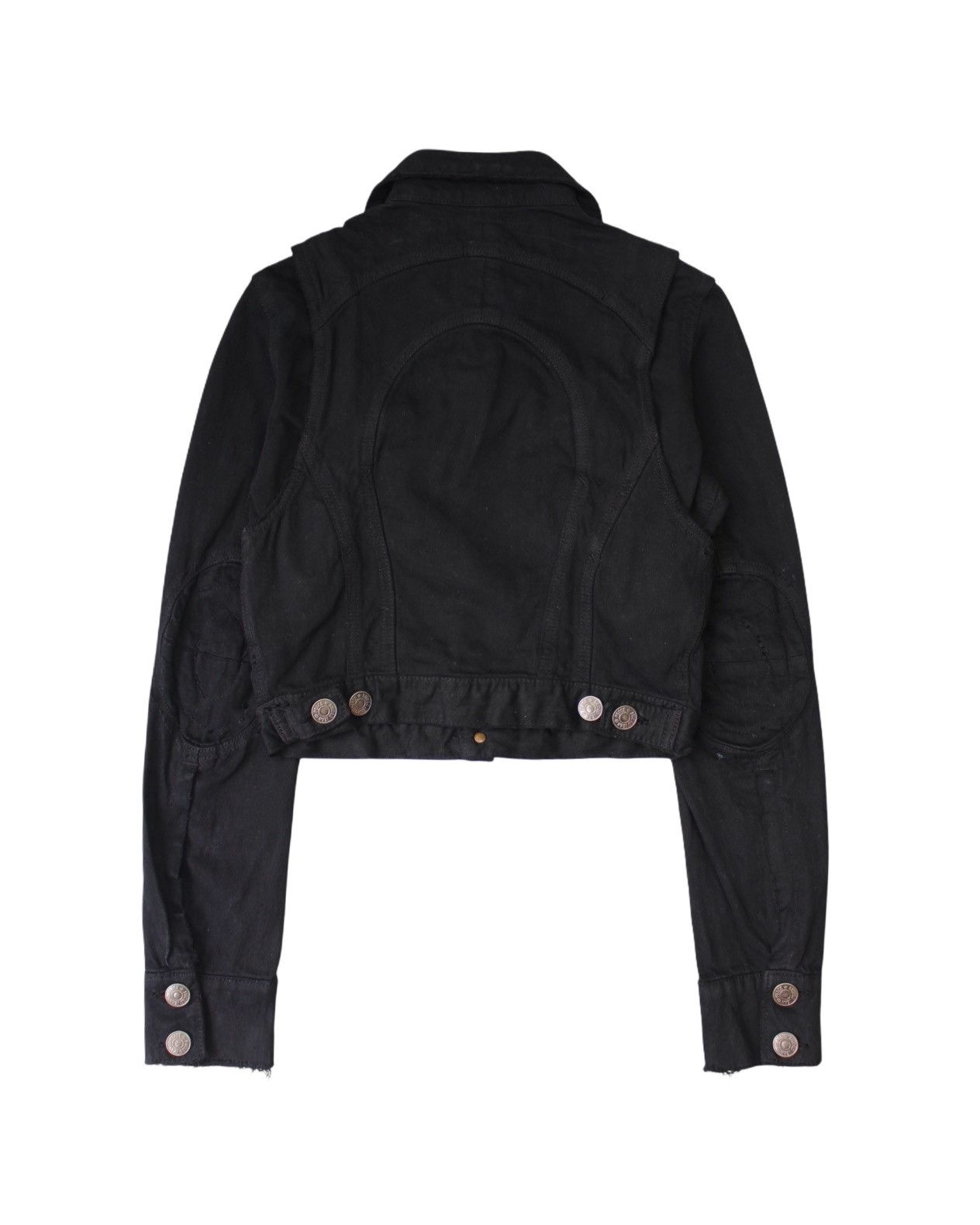 If Six Was Nine 2000S SWORD FISH BLACK CONVERTIBLE DENIM JACKET Size S / US 4 / IT 40 - 2 Thumbnail