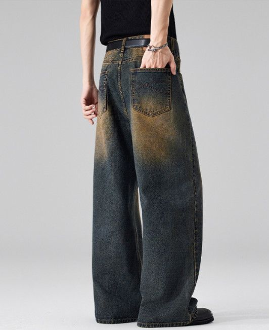 Vintage American high street retro distressed wide-leg jeans Size US 32 / EU 48 - 5 Thumbnail