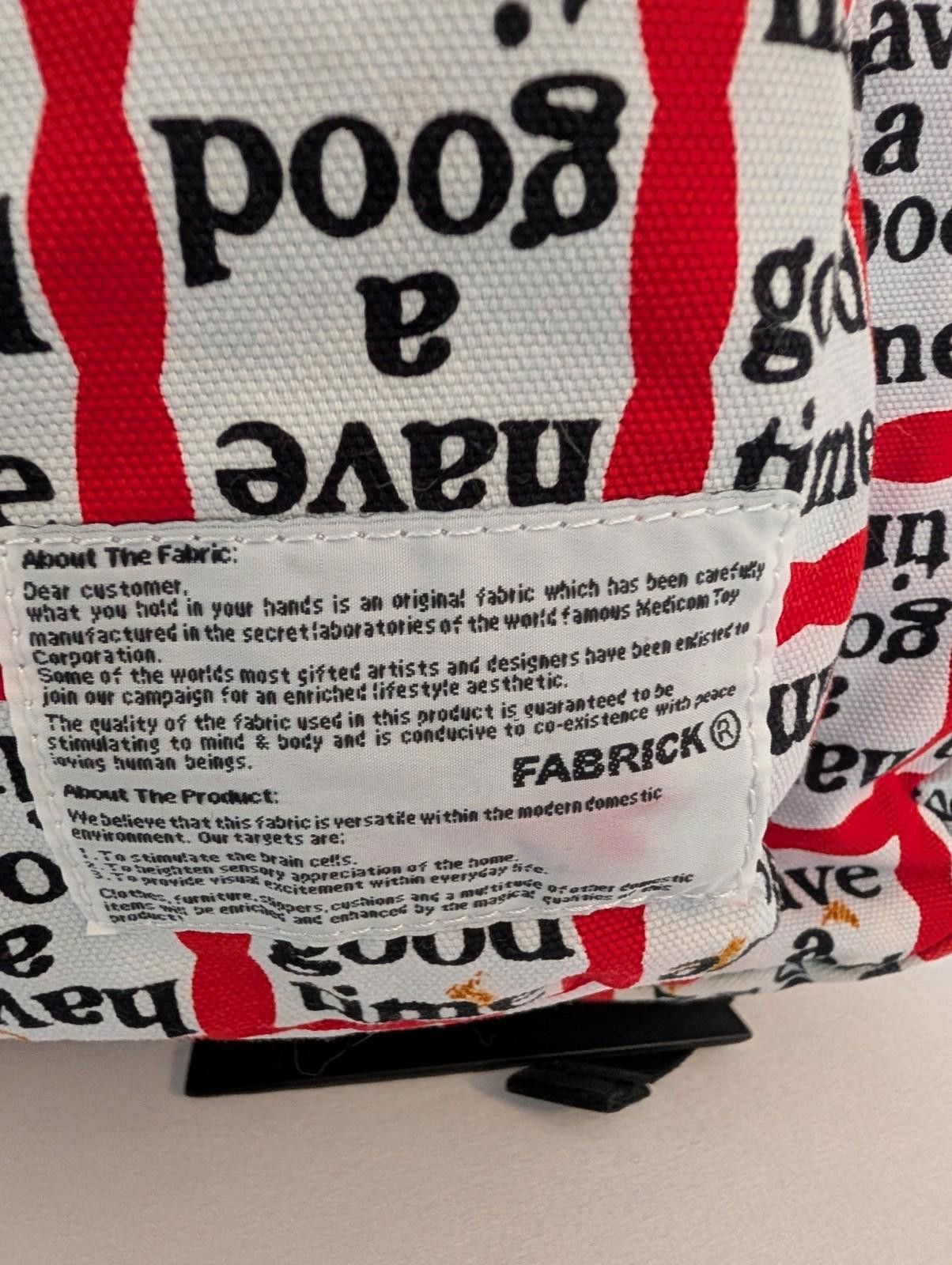 Fabric Brand & Co. Have A Good Time Fabrick And Medicom Toy Backpack Size ONE SIZE - 2 Thumbnail