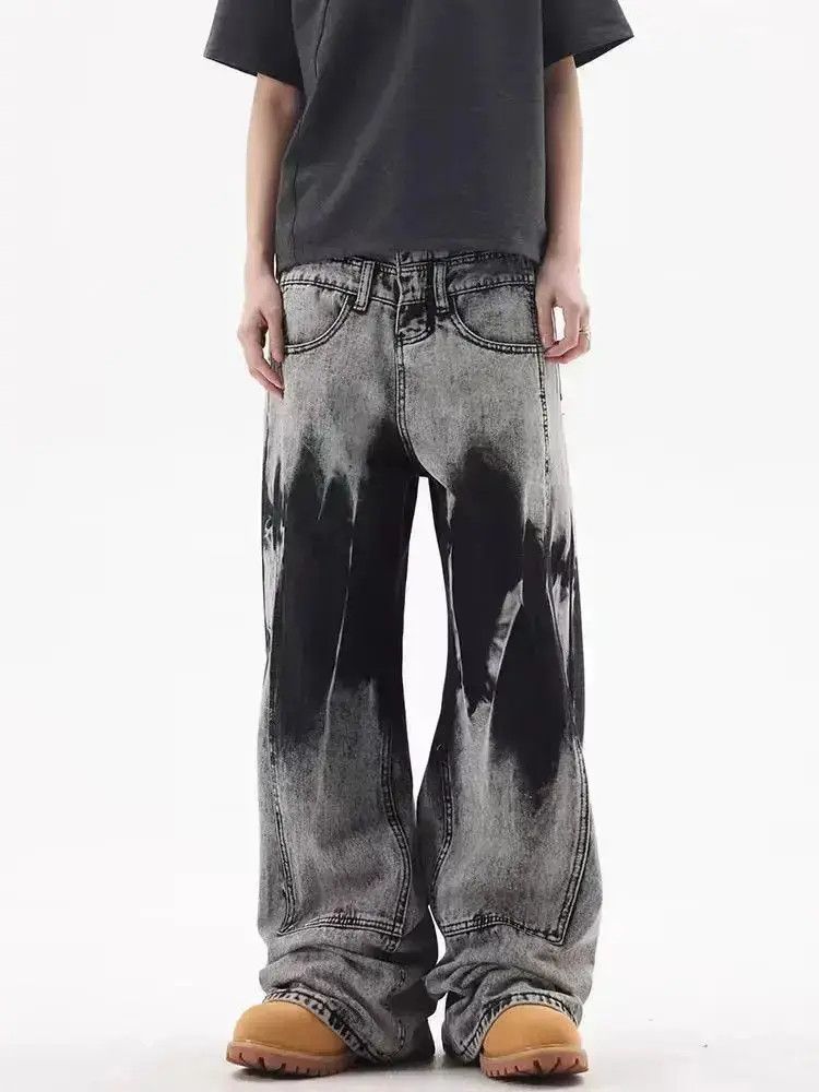 Japanese Brand Heavyweight vintage wash tie-dye hip-hop baggy jeans Size US 32 / EU 48 - 3 Thumbnail