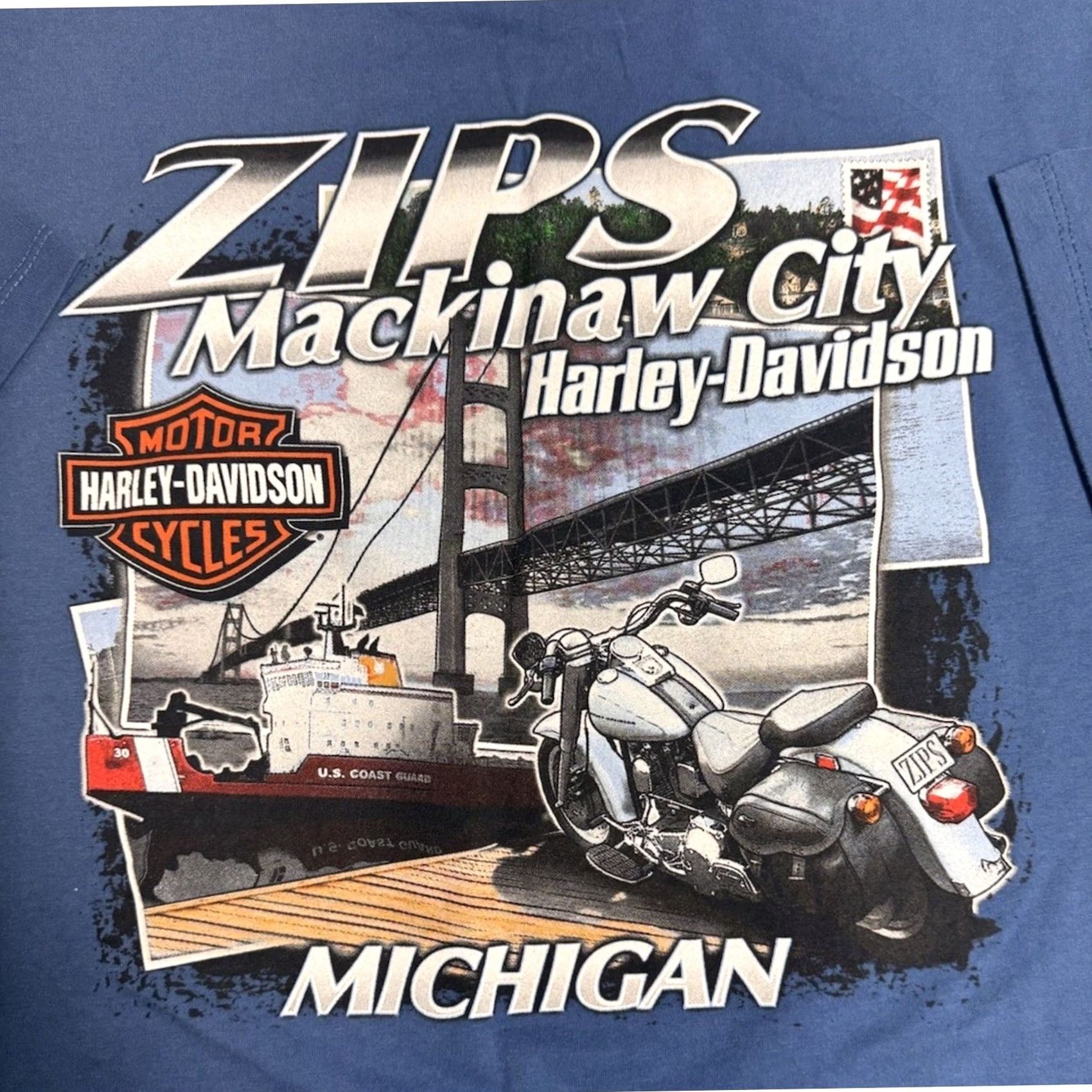 Harley Davidson Harley Davidson Shirt Blue Large Mackinaw City Michigan L Size US L / EU 52-54 / 3 - 3 Thumbnail