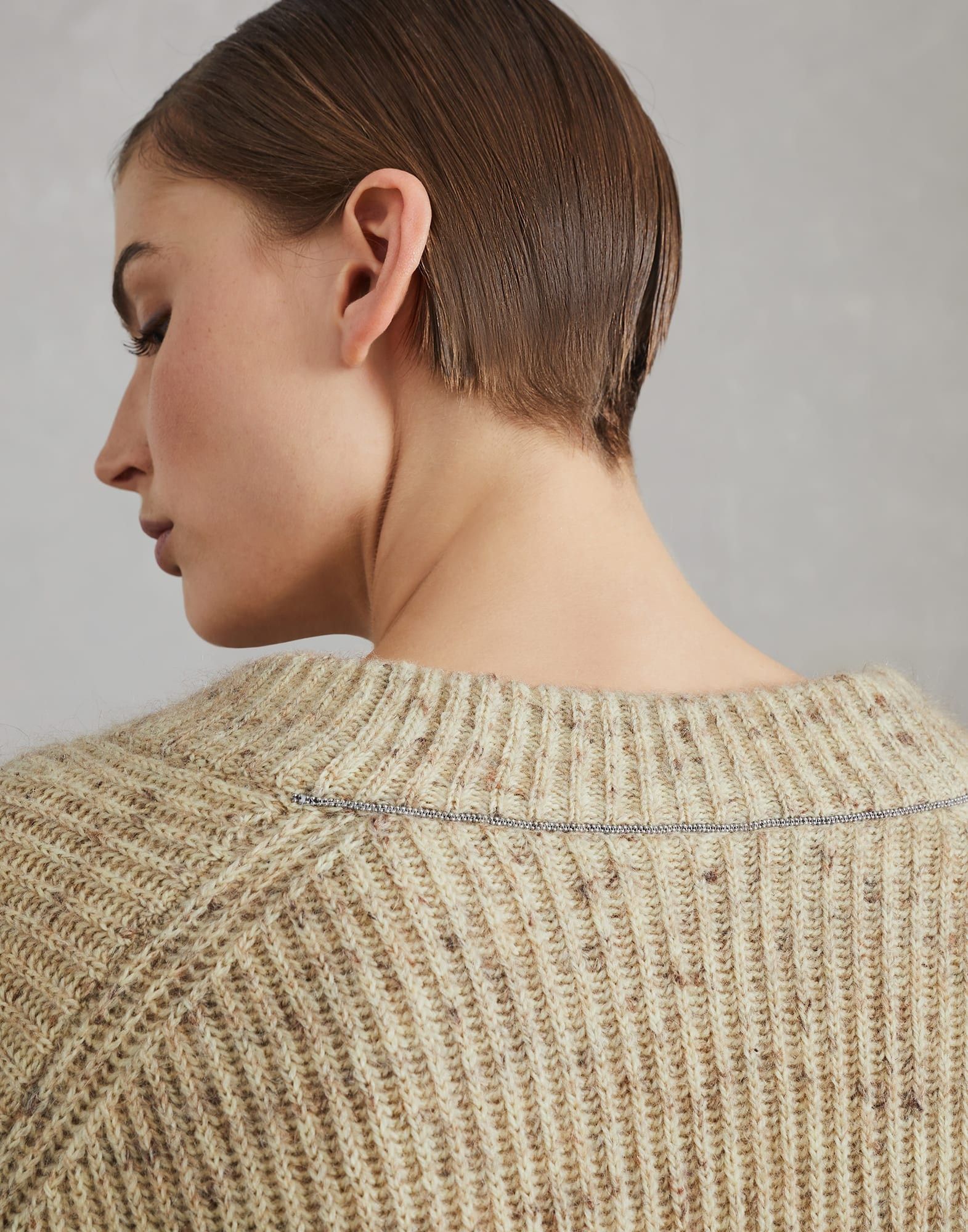 Brunello Cucinelli o1la1rc1a1025 Cardigan in Beige Size M / US 6-8 / IT 42-44 - 3 Thumbnail