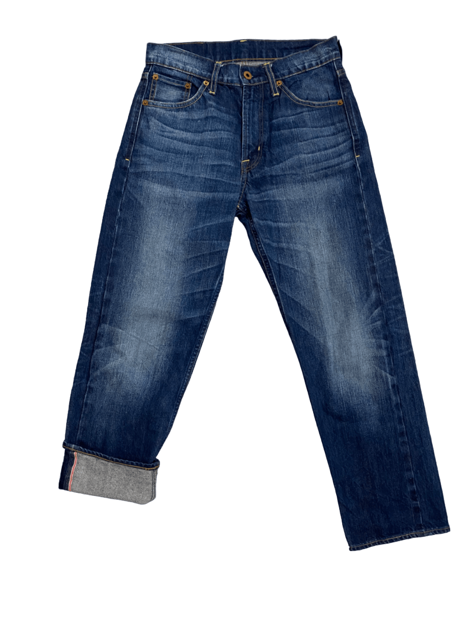 image of Selvedge Earth Music And Ecology Denim Jeans in Blue Denim, Men's (Size 28)