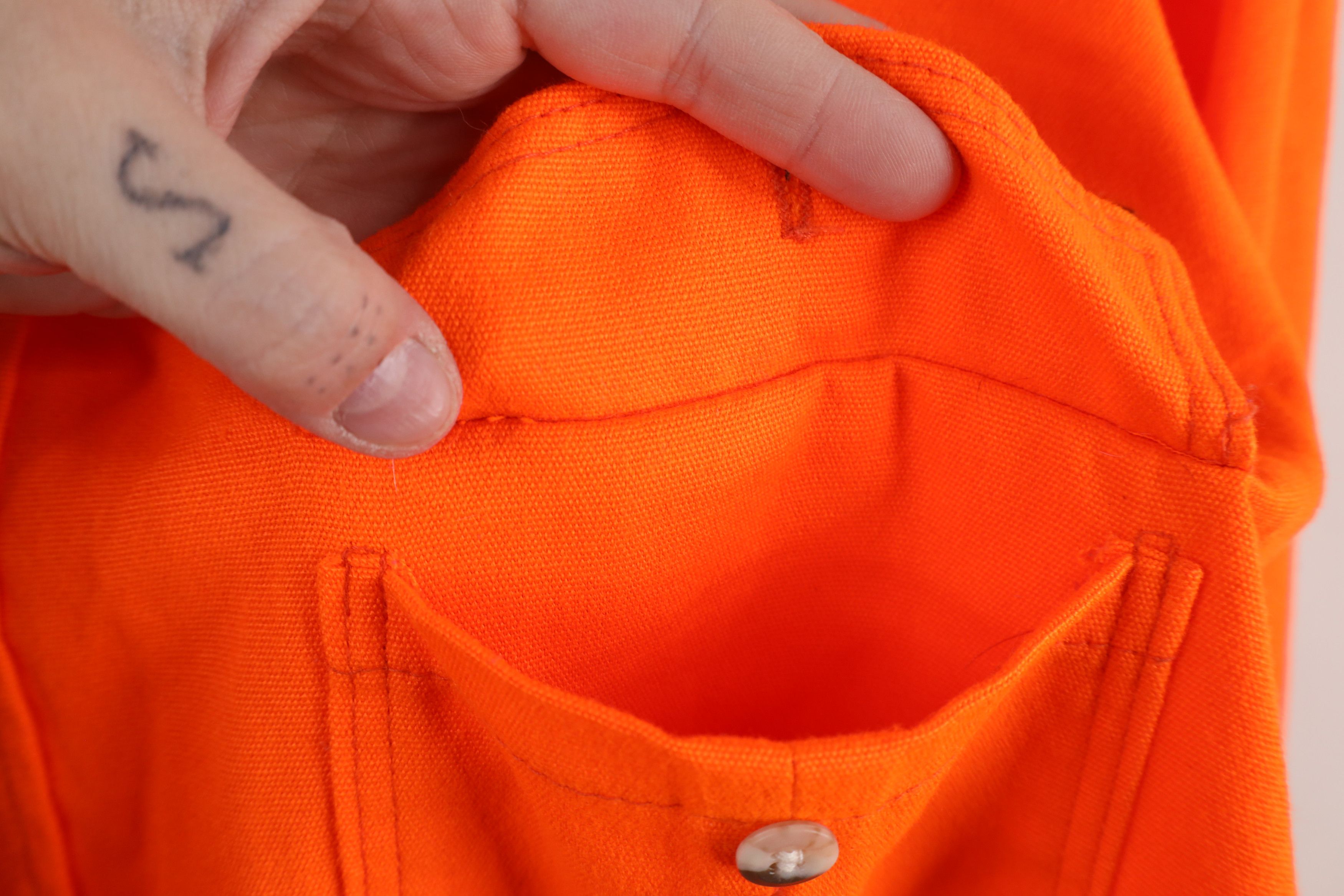 Vintage Vintage 90s Streetwear Hunting Button Shirt Blaze Orange USA Size US L / EU 52-54 / 3 - 6 Thumbnail