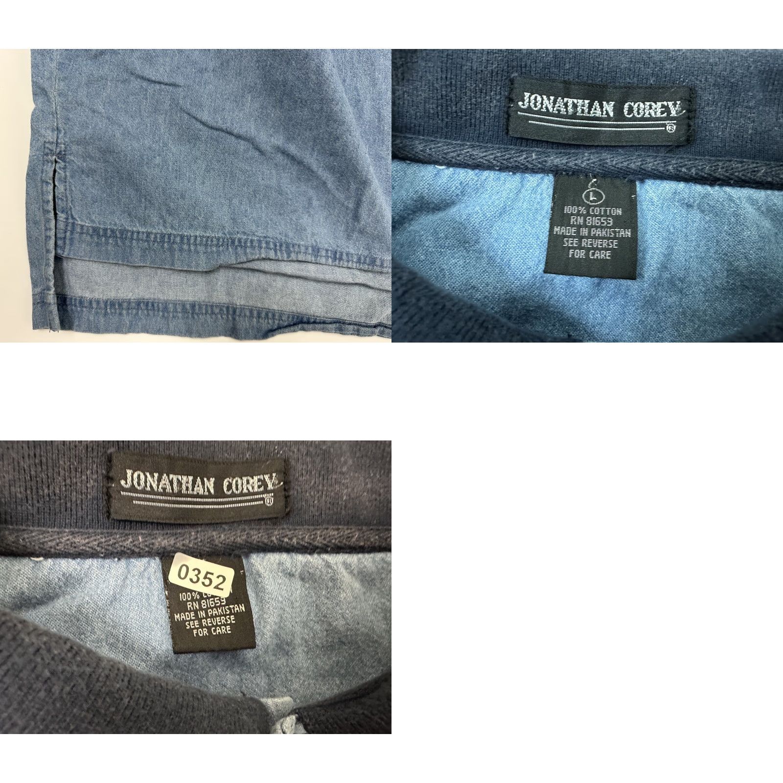 Vintage VINTAGE Continental Airlines Polo Shirt Men L Oversized Denim Shirt Polo 90s Casual Mens Clothing Size US L / EU 52-54 / 3 - 9 Thumbnail