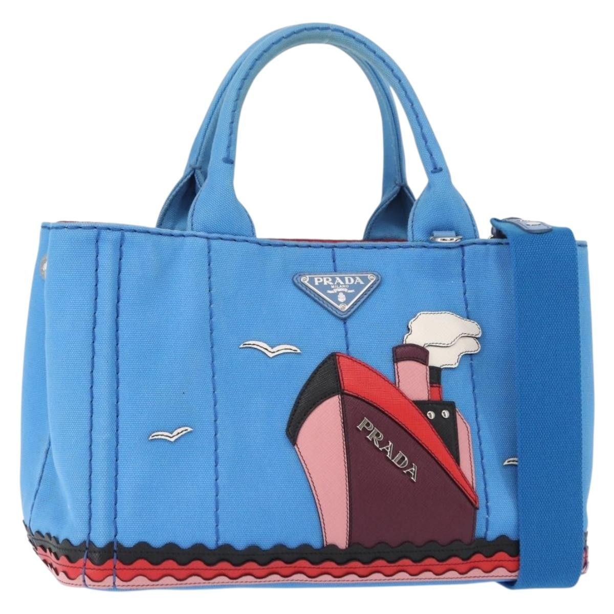 Prada Prada Canapa Convertible Tote Canvas with Applique Size ONE SIZE - 1 Thumbnail