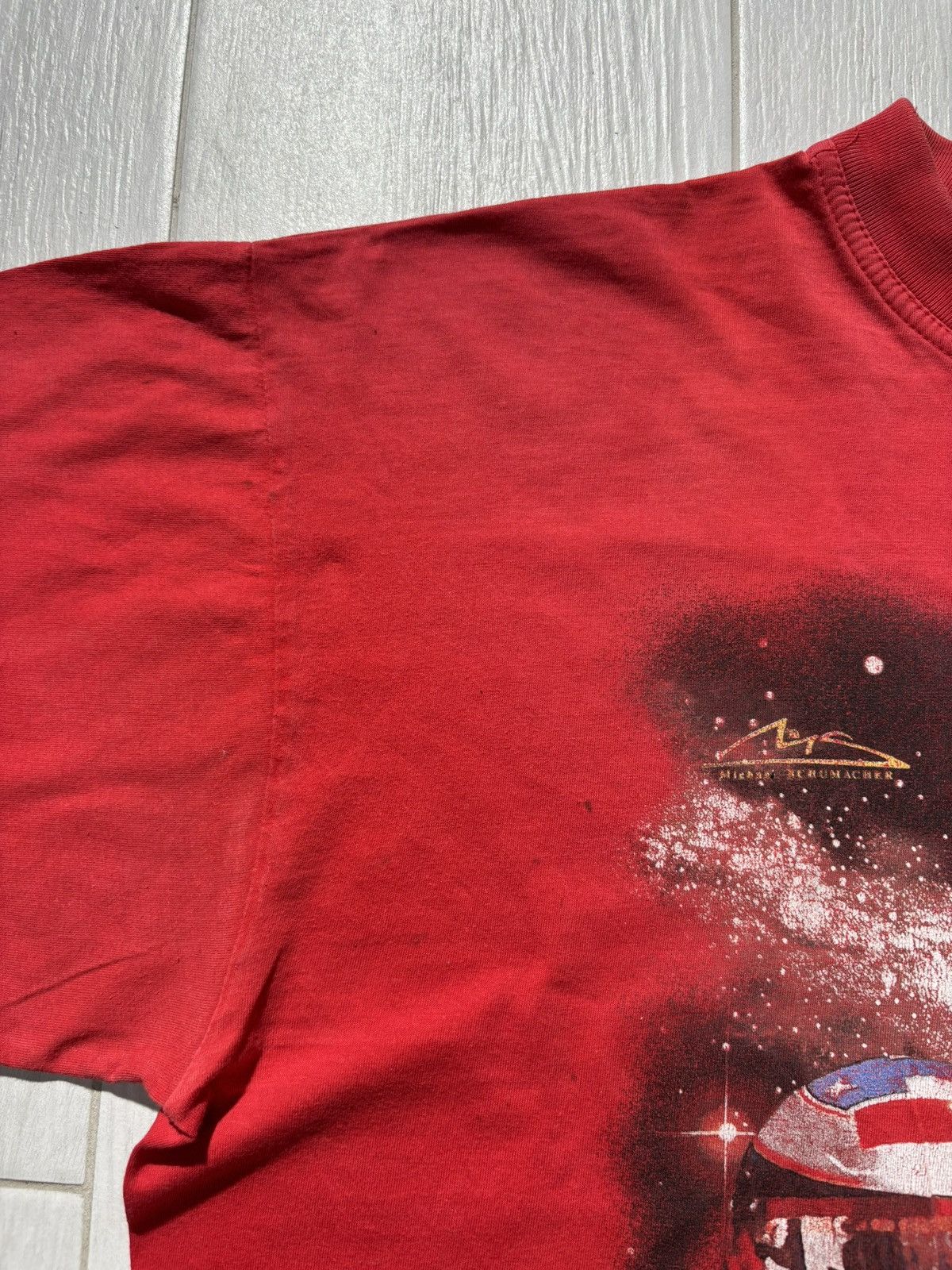 Ferrari Vintage Michael Schumacher T-Shirt Oversized Faded Size US XL / EU 56 / 4 - 4 Thumbnail