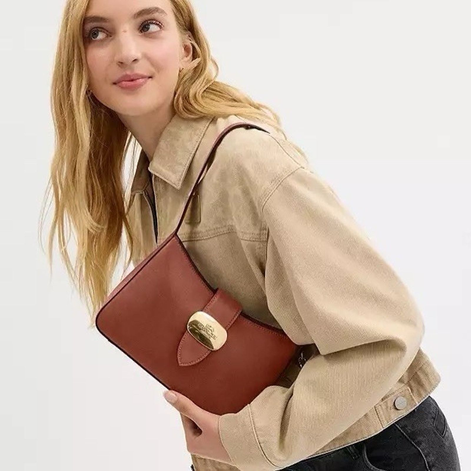Coach NWT Coach Eliza Shoulder Bag CBI00 Caramel leather Size ONE SIZE - 7 Thumbnail