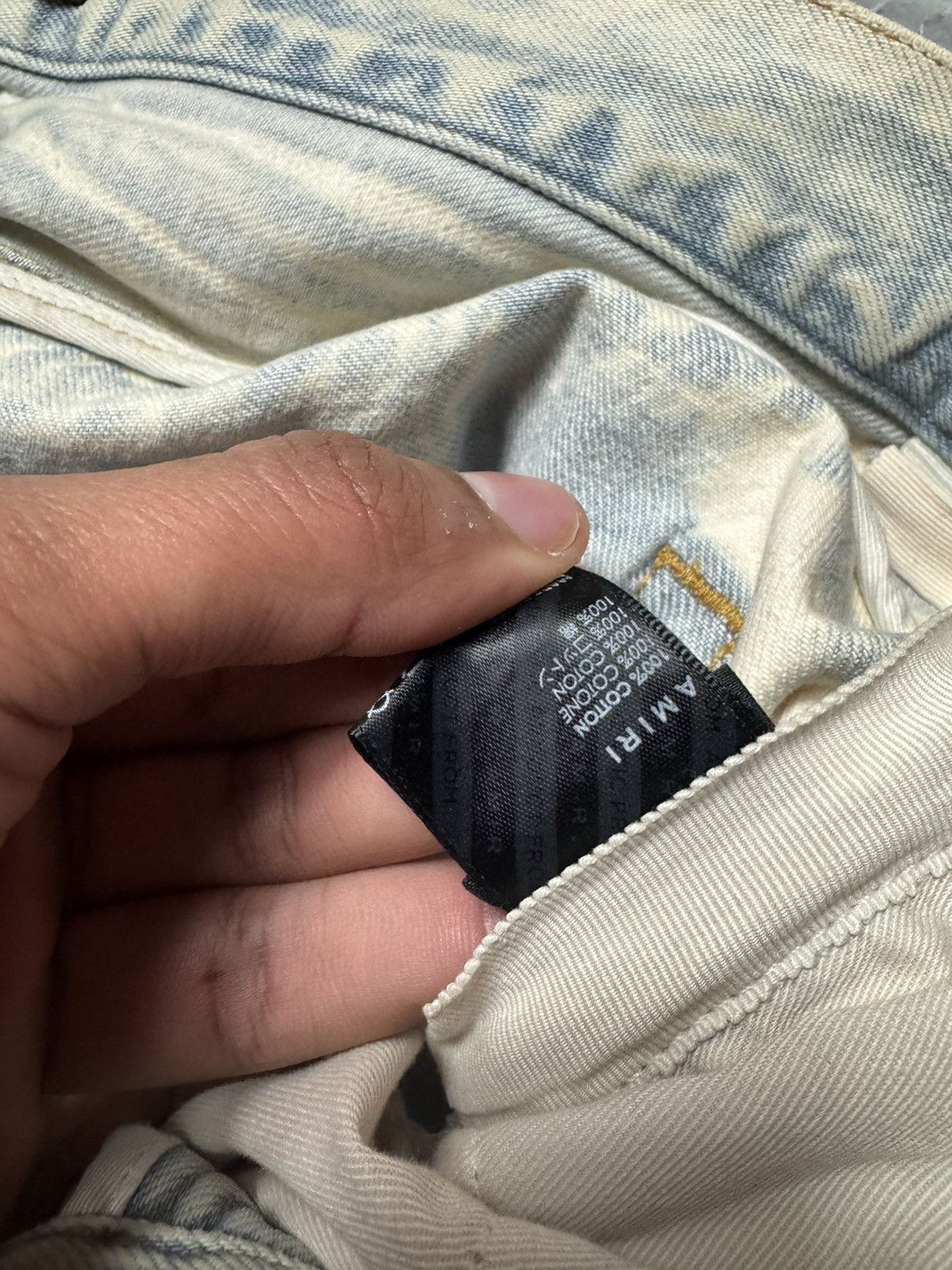 Amiri Amiri Shotgun Bleached Distressed Straight Fit Jeans Size US 34 / EU 50 - 14 Thumbnail