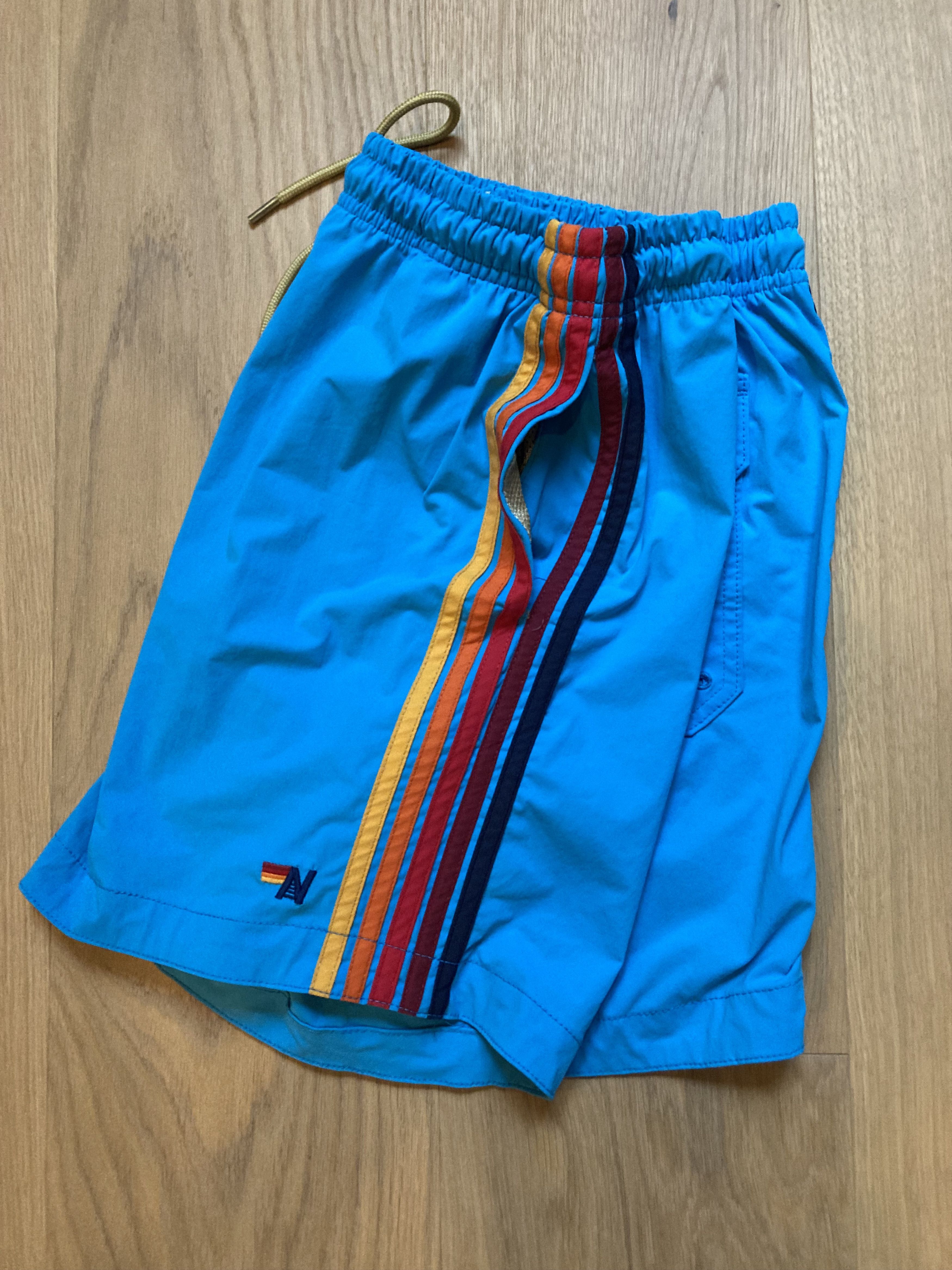 Aviator Nation AVIATOR NATION - 5 STRIPE FLEX SHORTS - PARROT BLUE Size US 31 - 3 Thumbnail