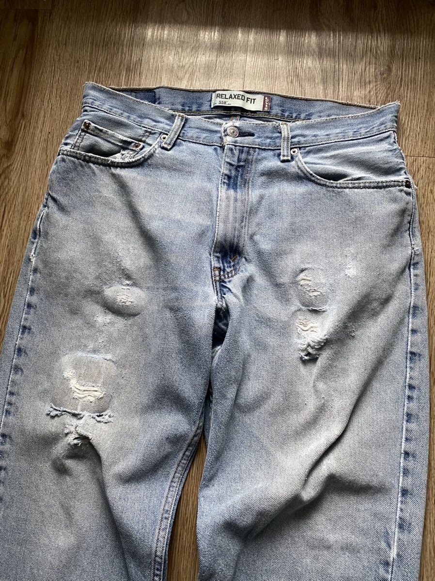 Levi's Vintage Y2K Levis 550 Distressed Denim Jeans Size US 34 / EU 50 - 4 Thumbnail