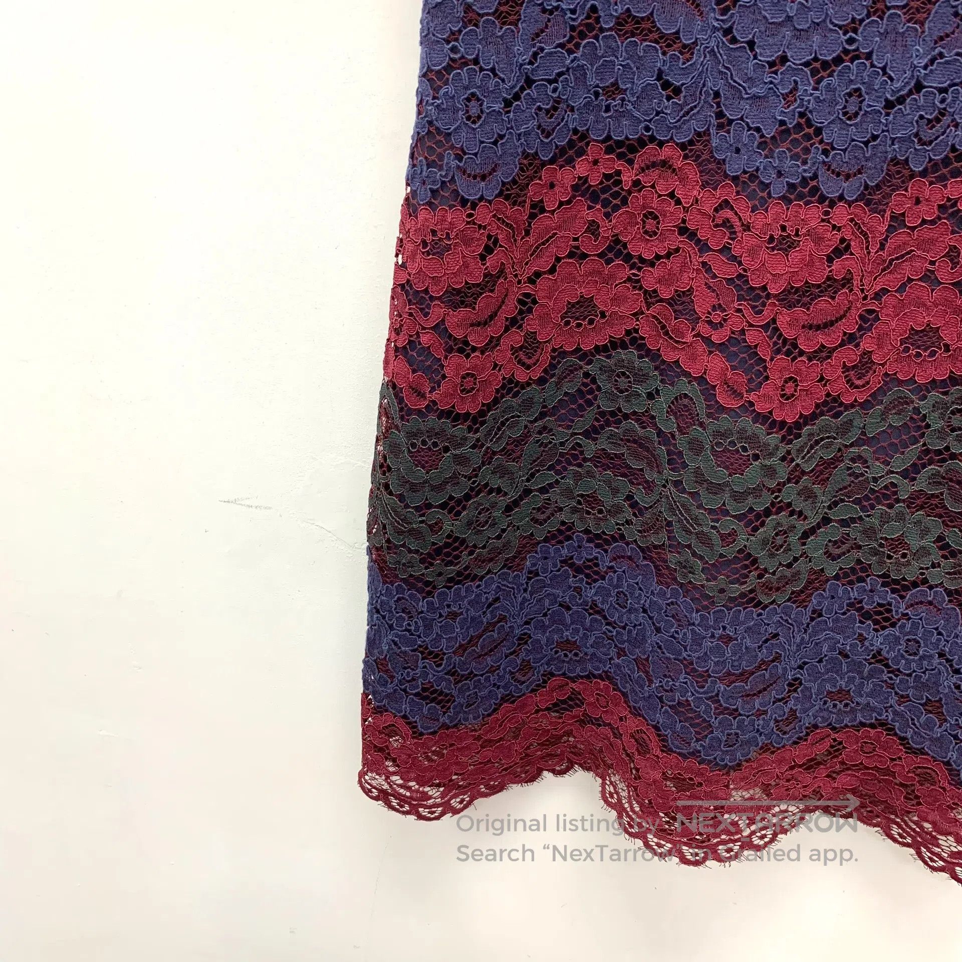 Sandro SANDRO Burgundy floral openwork embroidery round neck shor Size S / US 4 / IT 40 - 4 Thumbnail