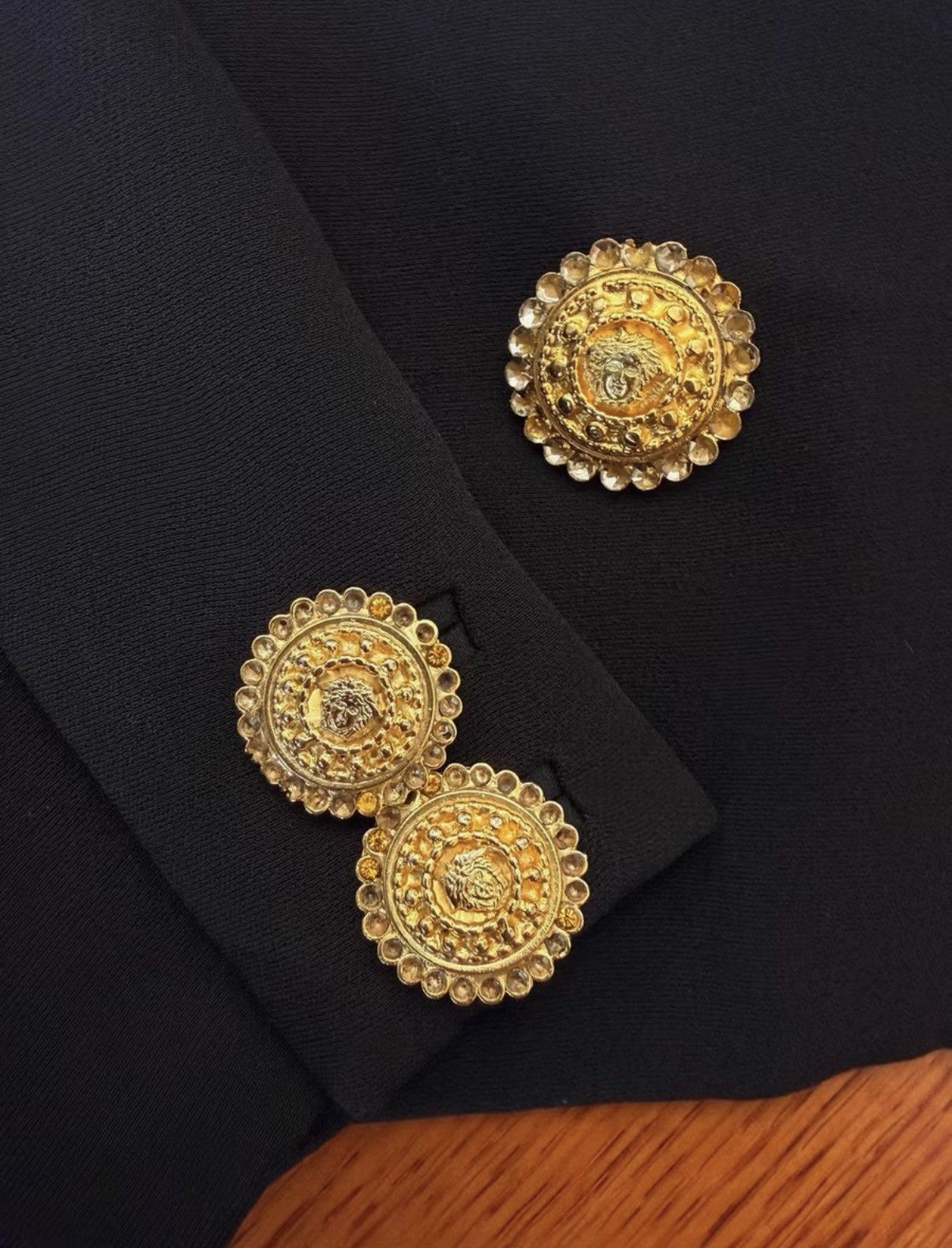 Versace Vintage Gianni Versace black rhinestone embellished blazer Size M / US 6-8 / IT 42-44 - 7 Thumbnail